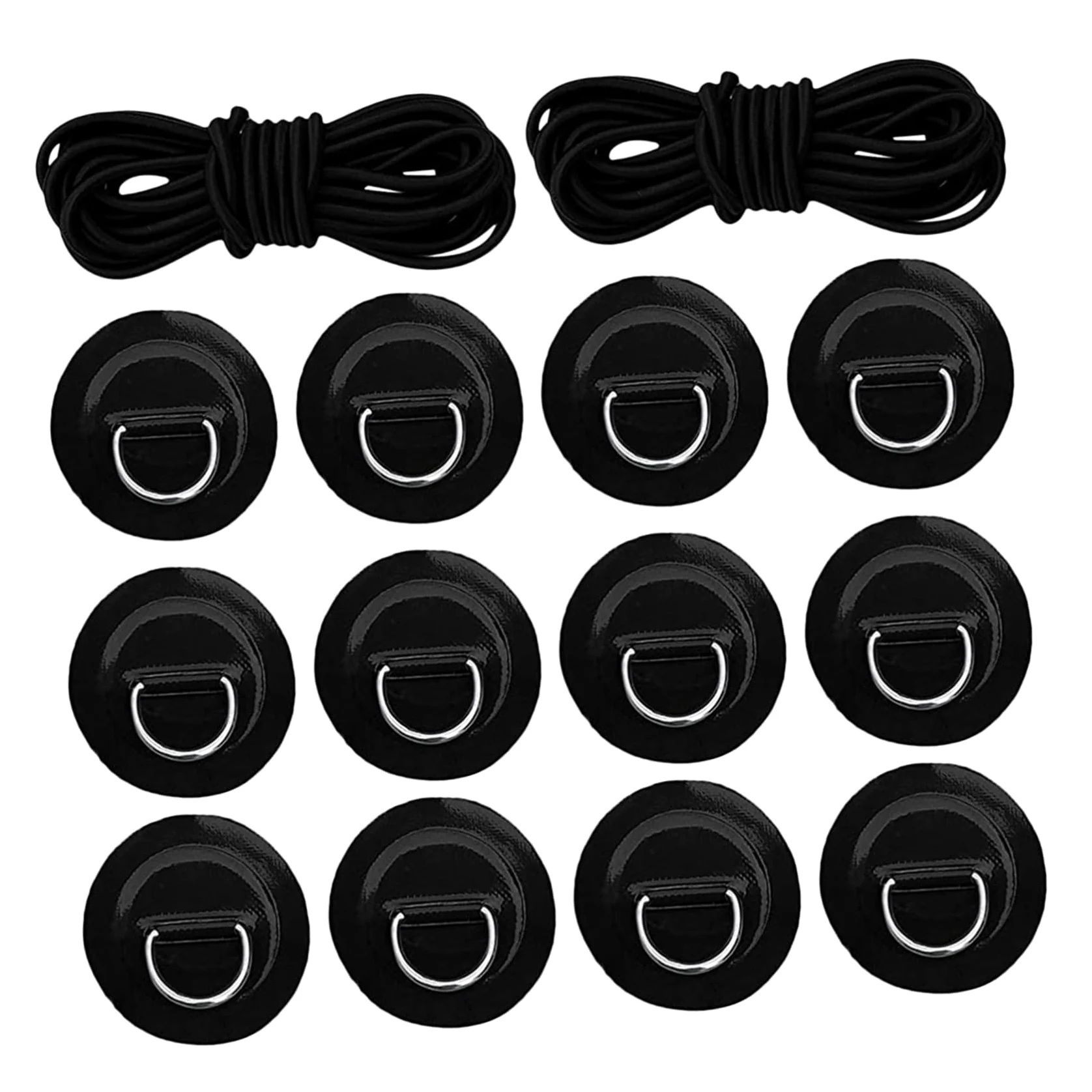 PRETYZOOM 2 Juegos Anillas D de Acero Inoxidable para Kayak Inflable Kit de Cuerdas Elásticas con Parche de PVC Antideslizante Accesorios para Tablas de Paddle Surf y