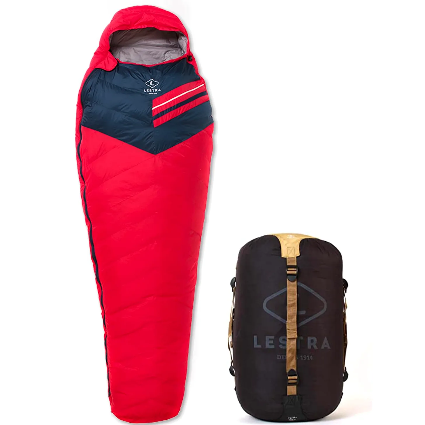 Lestra Sport - Aporia Light - Saco de Dormir para Trekking y Senderismo - Ligero y de Alto Rendimiento - T° Límite Confort 02 °C - Plumón de Pato - Adulto - 210 x 80 cm - 760 g