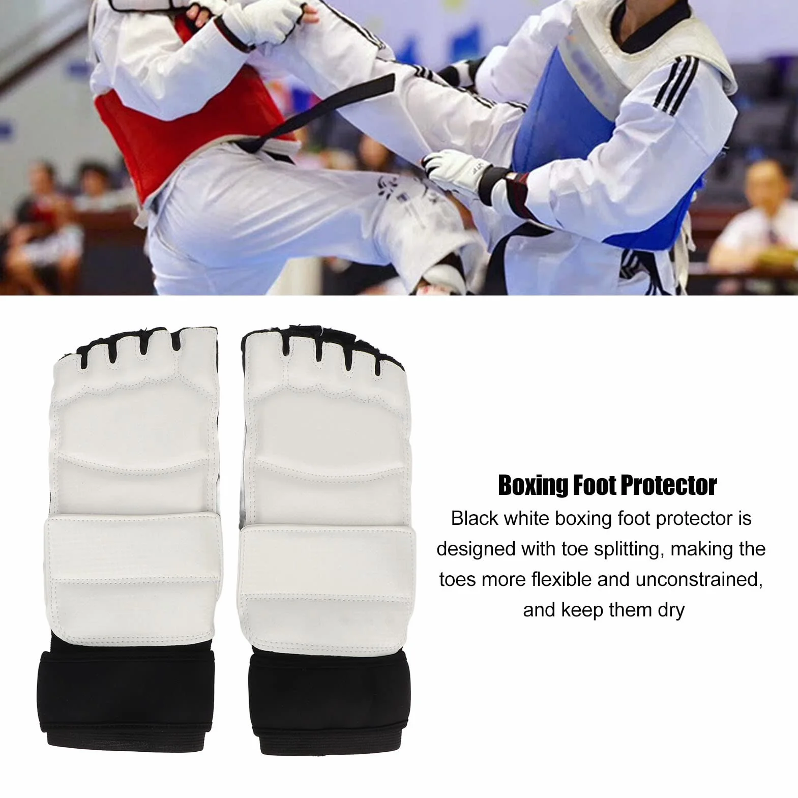 Fabater Protector de Pie de Taekwondo, Entrenamiento Boxeo Artes Marciales Boxeo Saco de Boxeo Sparring Muay Thai Kung Fu Protector de Pies, Foot Gear Support para Hombres, Mujeres y Niños