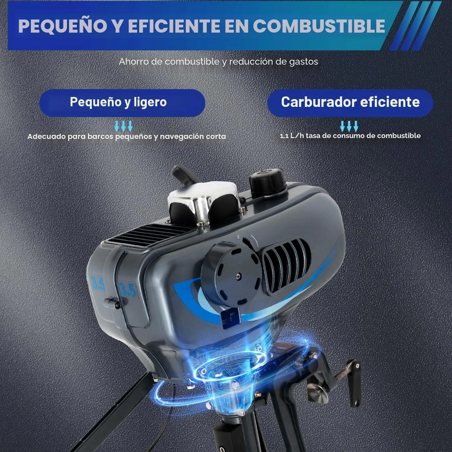Motor fueraborda de 2 tiempos 3,5 CV refrigerado por agua con sistema CDI,motor fueraborda,motor fueraborda electrico