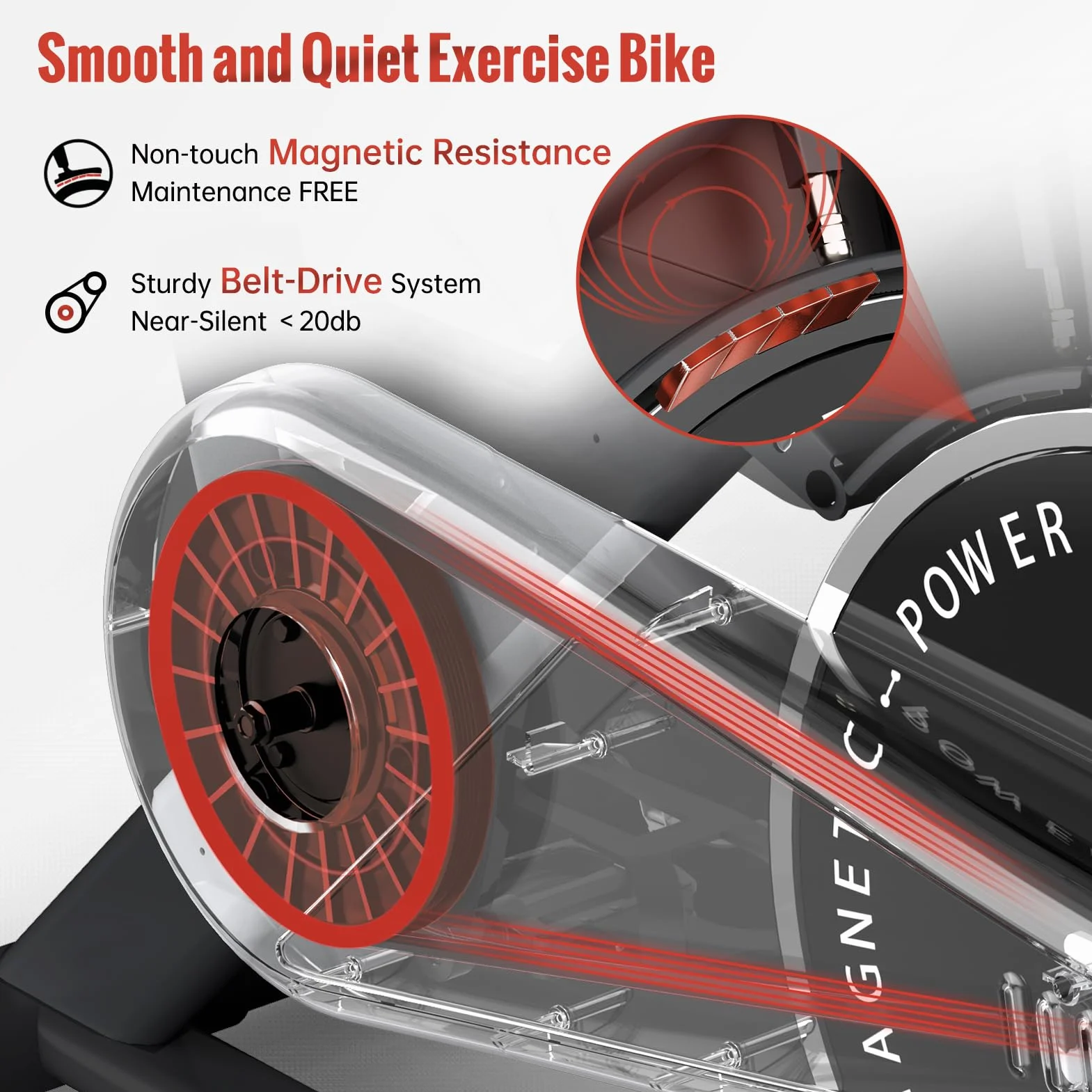 PASYOU Bicicleta Estática Magnética para Bici en Casa con Correa de Transmisión con Pantalla de RPM y Soporte para IPAD - Capacidad de Peso de 150 KG Negro