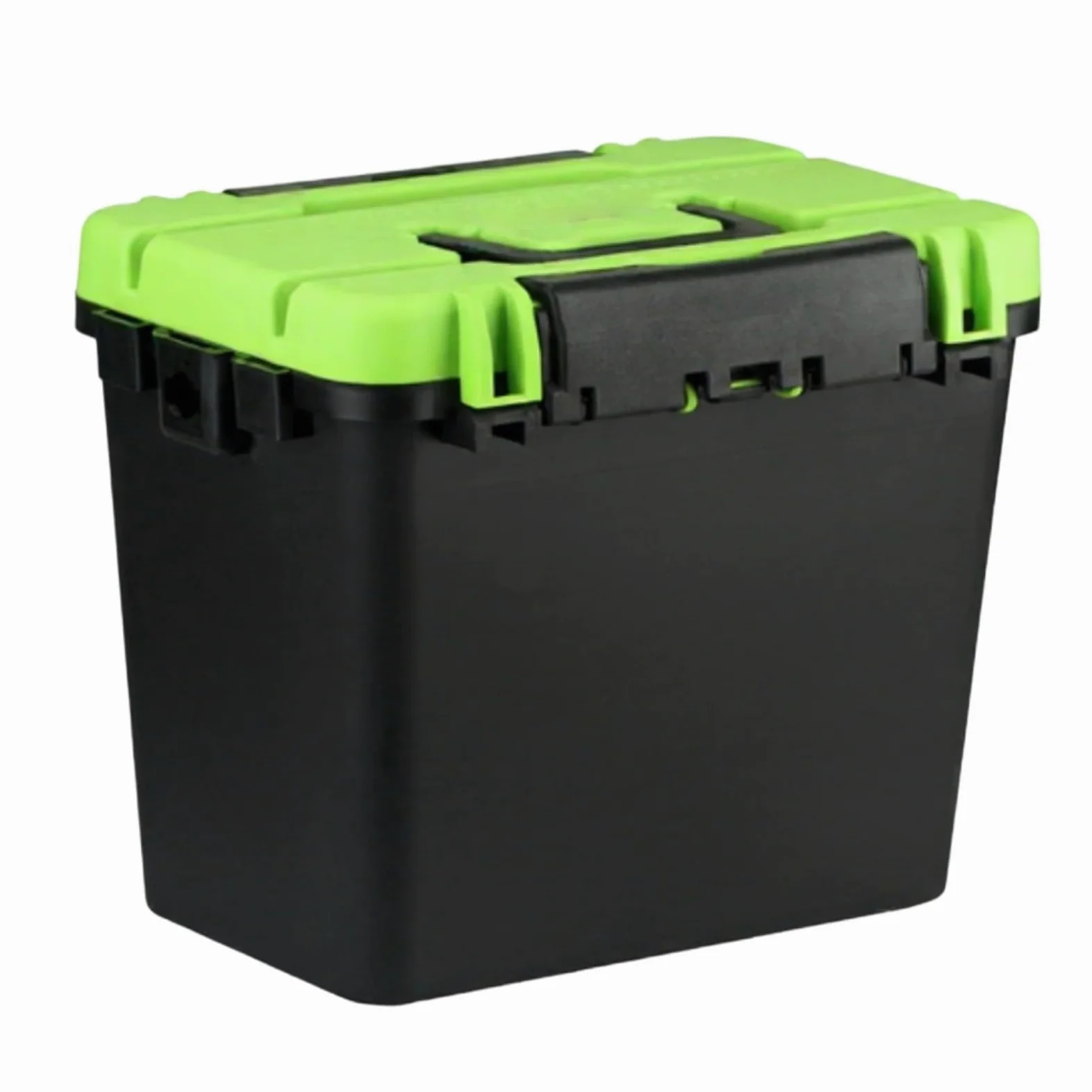 Caja de aparejos de pesca multifuncional con asa y correa para el hombro, estuche de almacenamiento de ABS grueso, accesorios de cebo, portátil para asiento al aire libre para pesca al aire