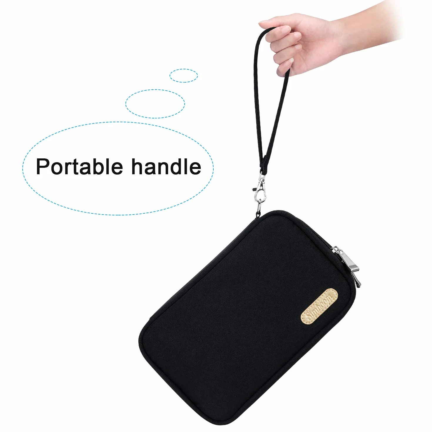 Bolsa Diabética Simboom Doble Capa para Monitor de Glucosa, Tiras de Prueba, Dispositivo de Punción - Negro