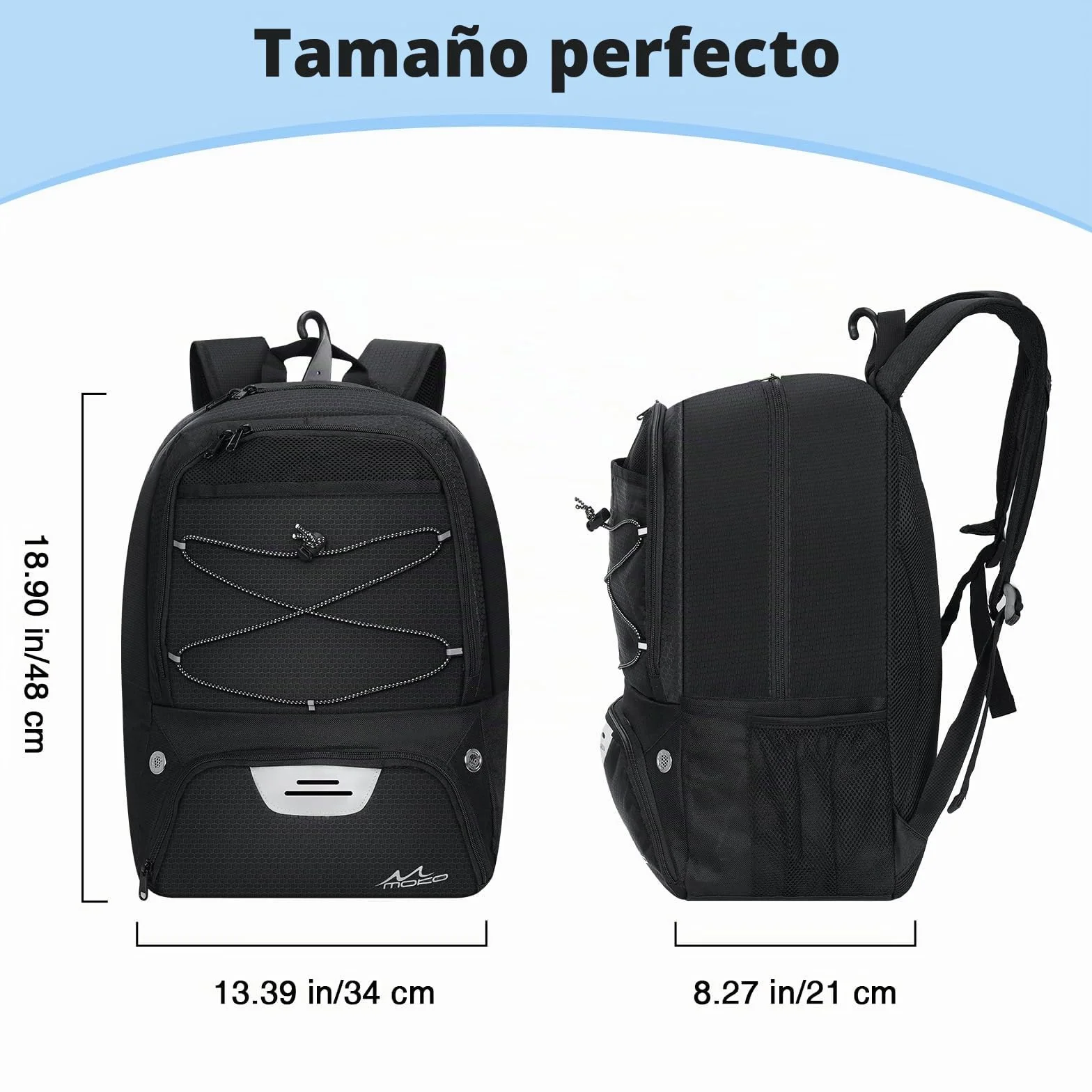 MoKo Mochila de Baloncesto con Compartimentos Separados para Pelotas y Zapatos