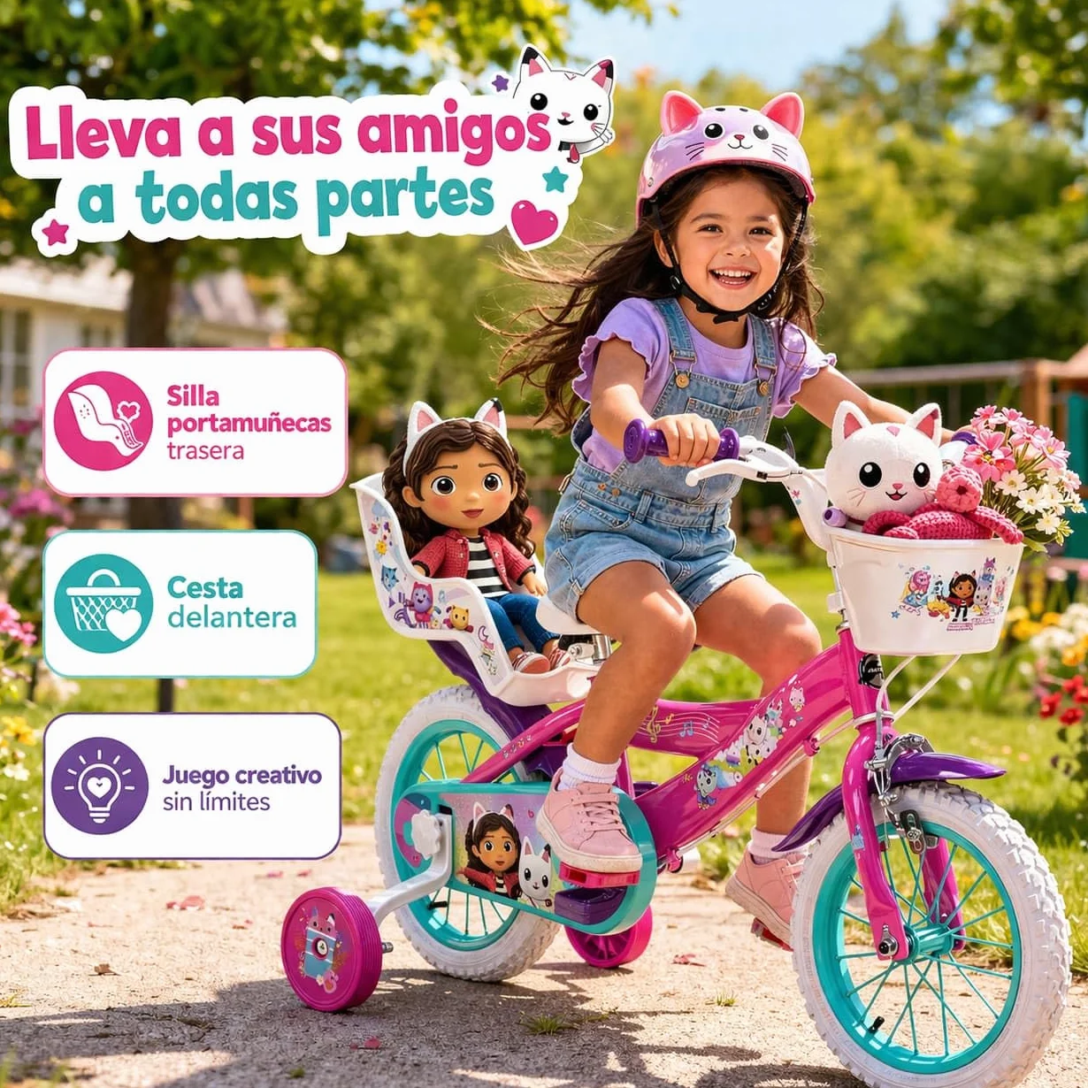 TOIMSA Gabby's Dollhouse Kinderfahrrad Rosa Small