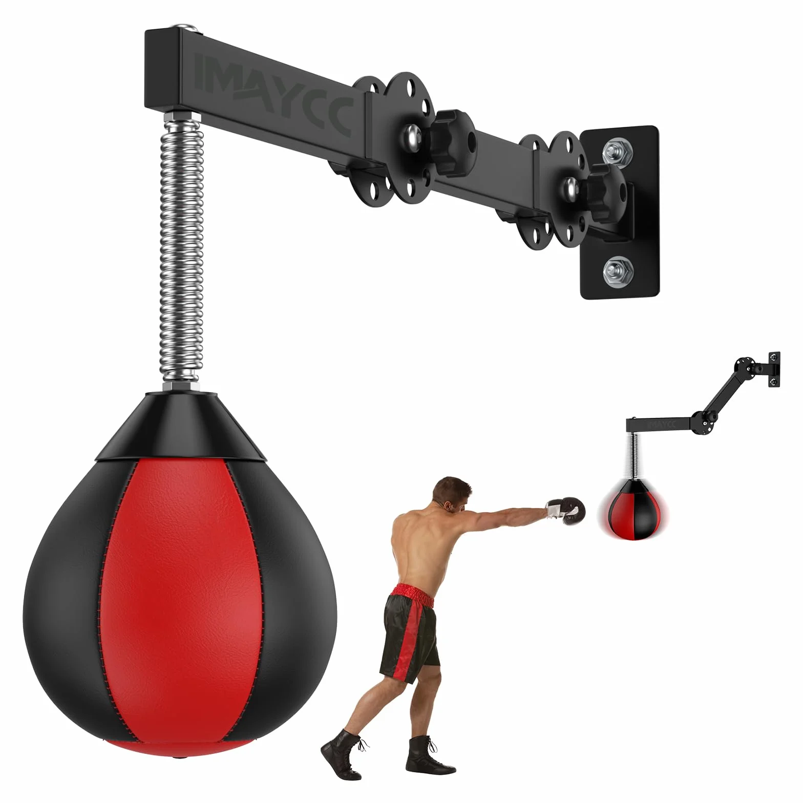 Nueva Pelota de Punching de Velocidad, Altura Ajustable y Plegable, Saco de Boxeo para la Puerta, Saco de Boxeo Colgante para niños, Adolescentes y Adultos, para Gimnasio en casa, Entrenamiento