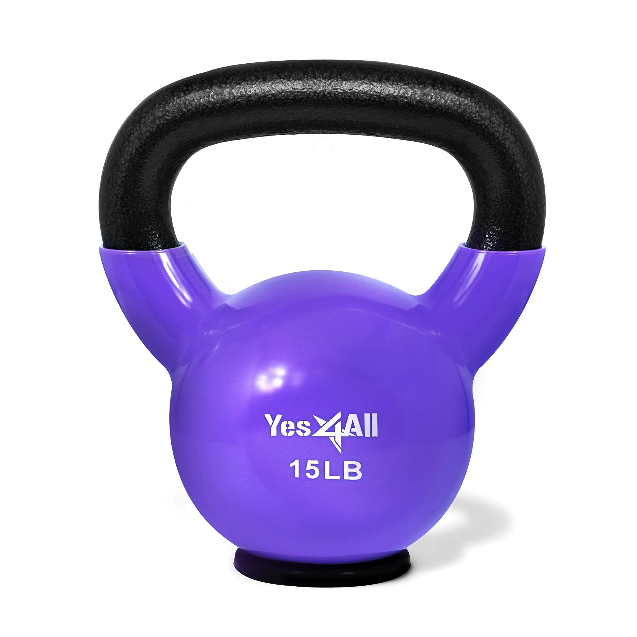 Yes4All 2-20kg Kettlebells de hierro fundido recubierto de vinilo con base de goma protectora