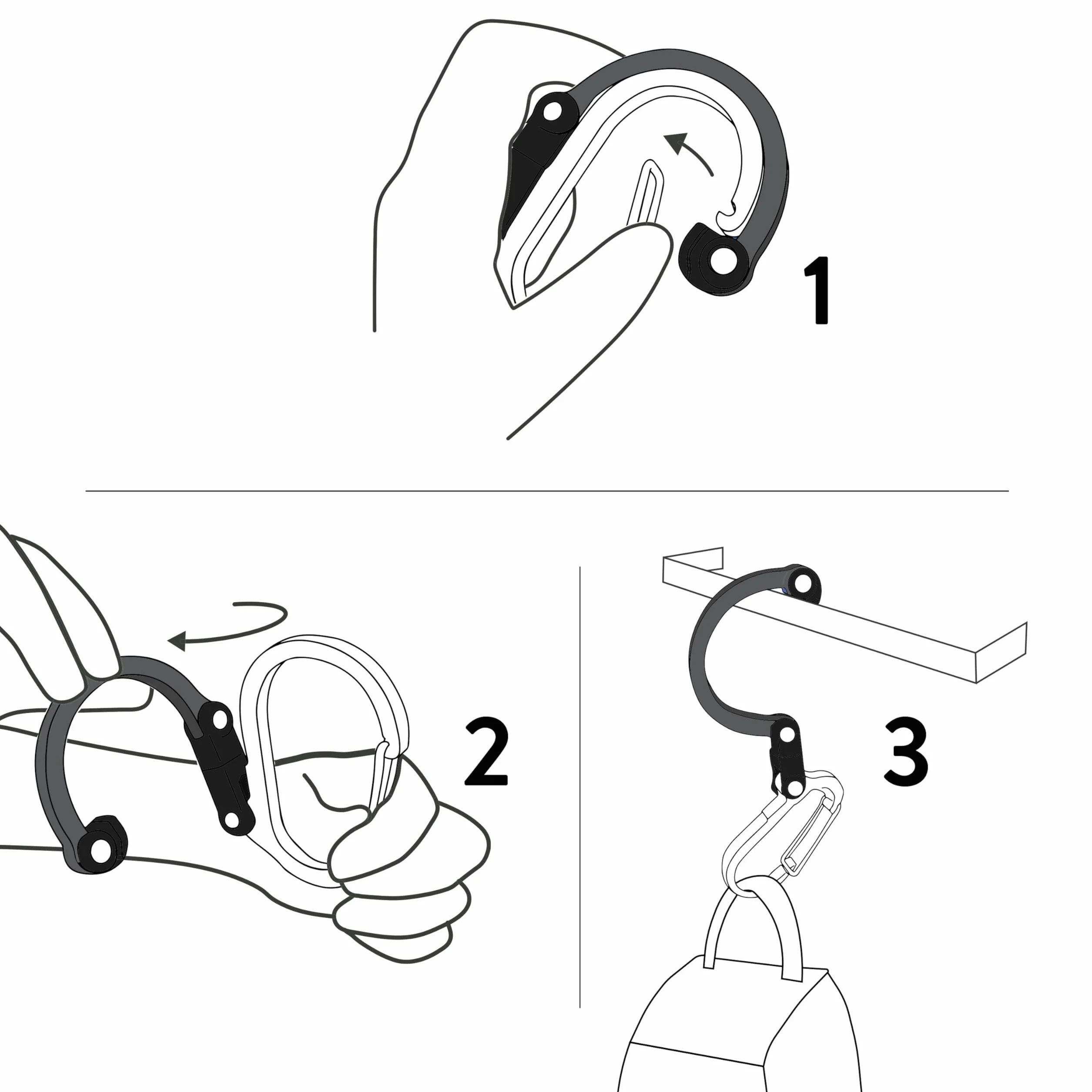 GEAR AID HEROCLIP Clip y Gancho de Mosquetón (Pequeño) para Bolso, Cochecito y Mochila
