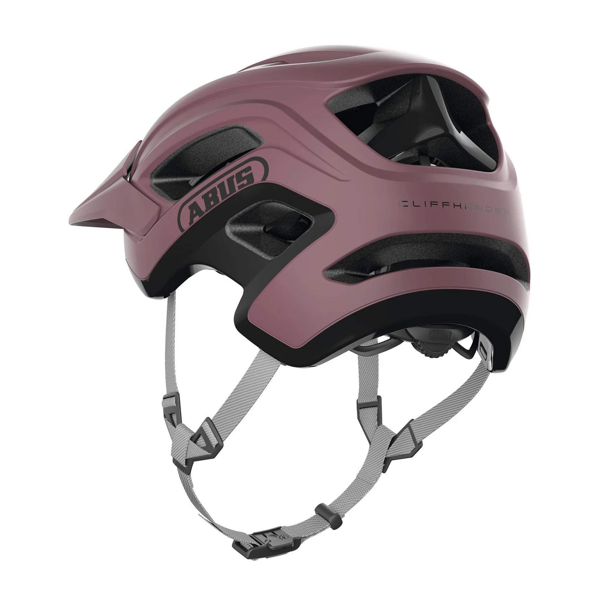 ABUS Cliffhanger Casco MTB para Bicicleta, Blush Red, L | Casco MTB para Singletrail y Enduro, cierre magnético, visera ajustable, almohadillas lavables