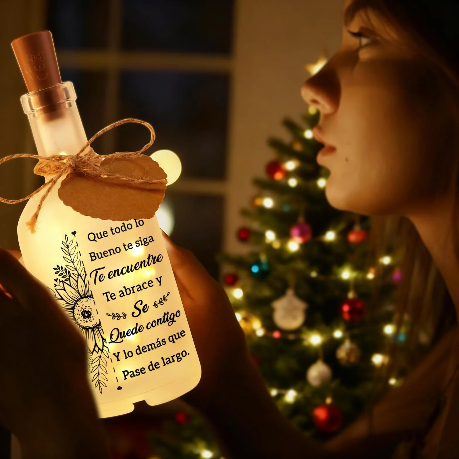 Lámpara de Botella Regalos Navidad Originales para Mujer, Regalo de Reyes Mujer Cumpleaños