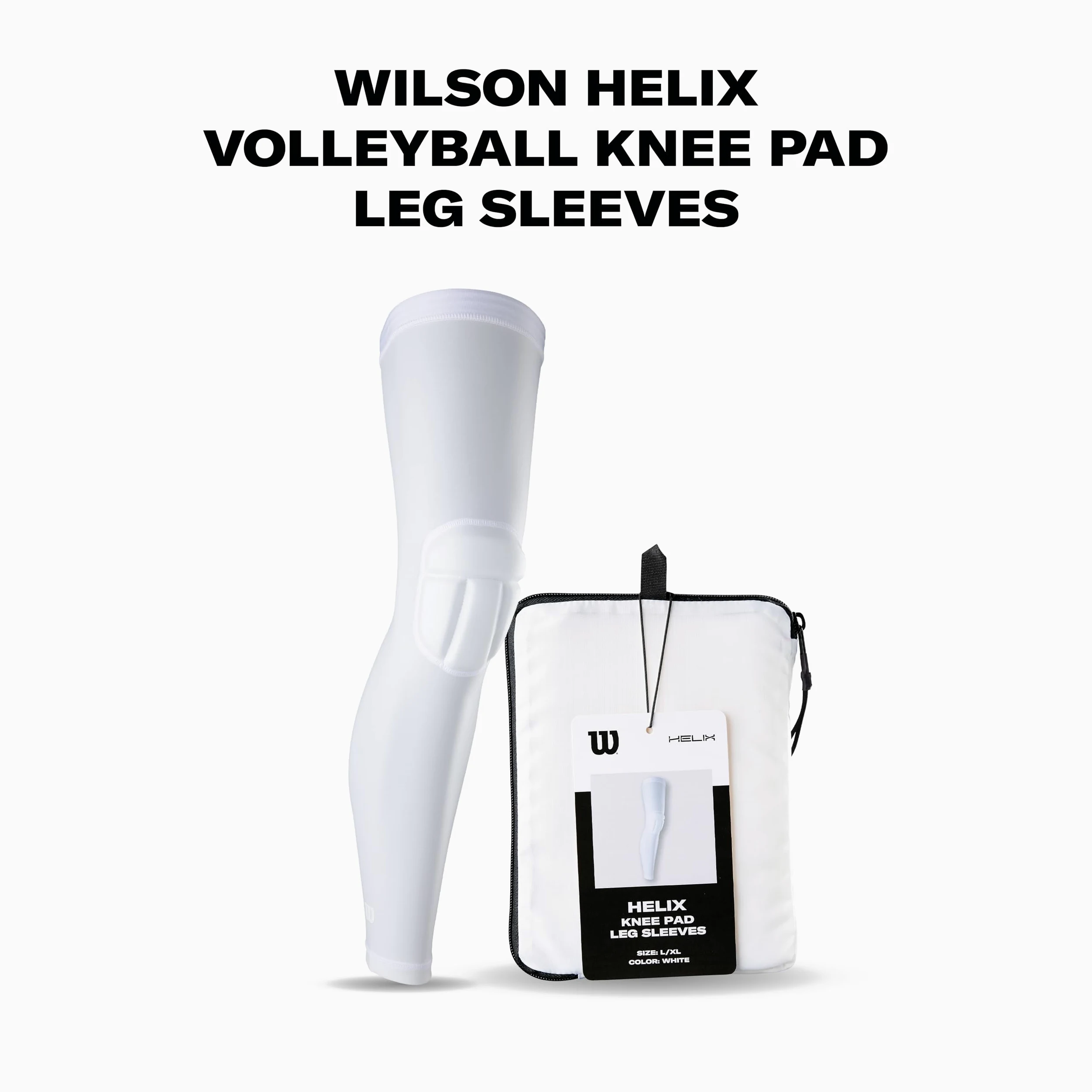 Wilson Helix - Rodilleras para voleibol, talla pequeña/mediana, color blanco