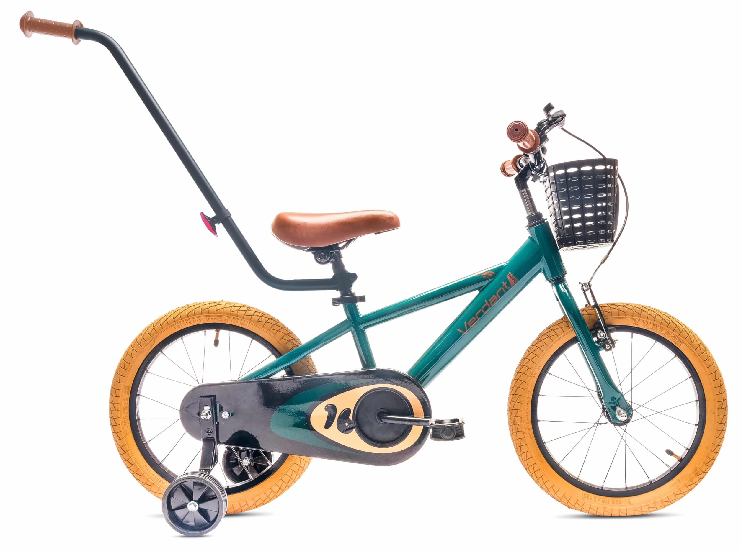 sun baby Verdant Bike Bicicleta Infantil de niño con Ruedas de Entrenamiento 12/14/16 Pulgadas, de niño 2-6 años, Manillar Ajustable y Timbre, V-Break y Freno de Torpedo