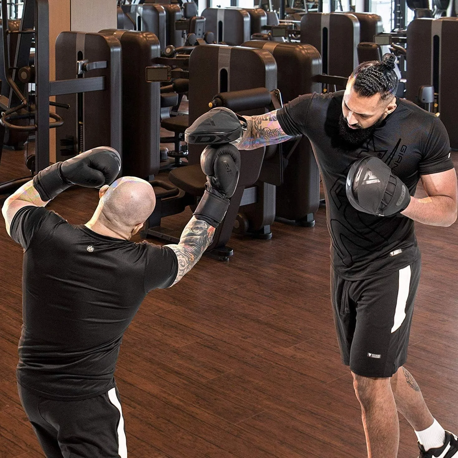 RDX Guantes de Boxeo para Enfoque, Almohadilla de Mano Curvada de Piel con Correa Ajustable