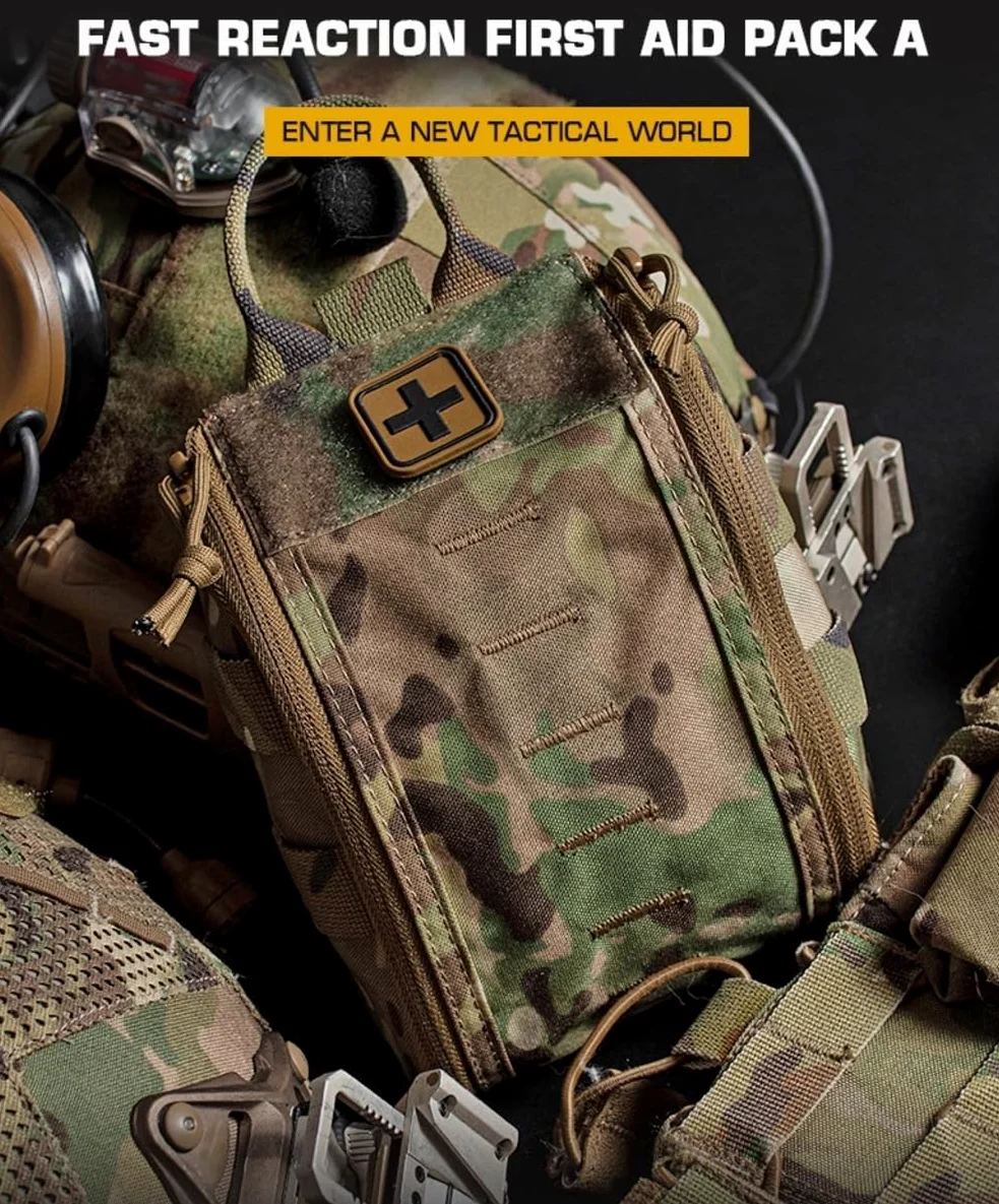 Peminkoo Bolsa de Primeros Auxilios para Acampar, botiquín médico táctico Molle, Bolsa de Supervivencia de Emergencia para Exteriores, Accesorios de Caza, Bolsa, Soporte EMT