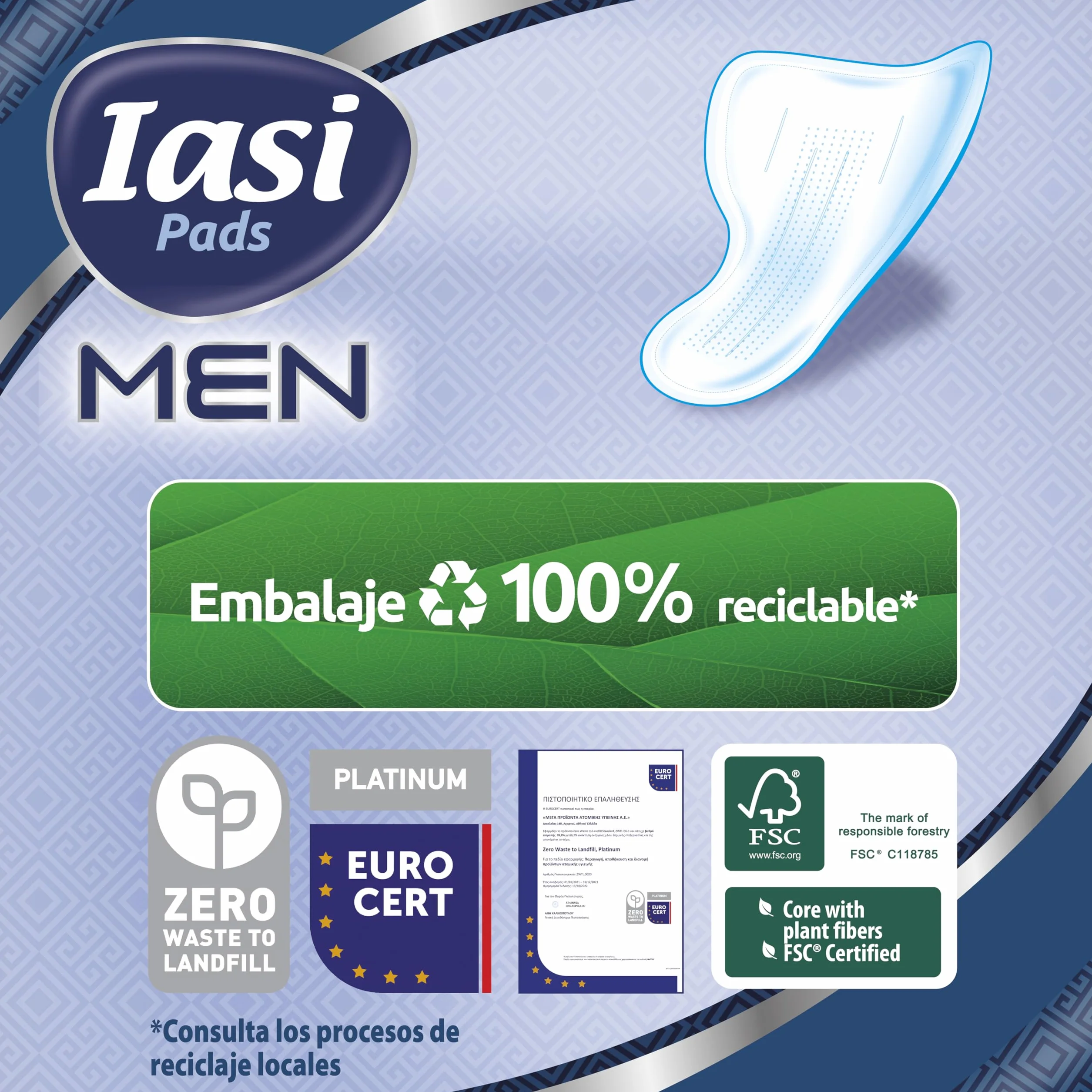 Escudos Absorbentes para pérdidas urinarias masculinas leves, IASI MEN Medium Level 2, 120 unidades