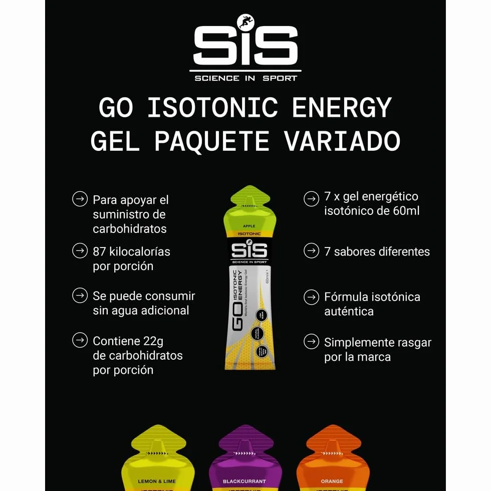 Science in Sport GO Gel Energético Isotónico 7cx 60ml Variado Vegano
