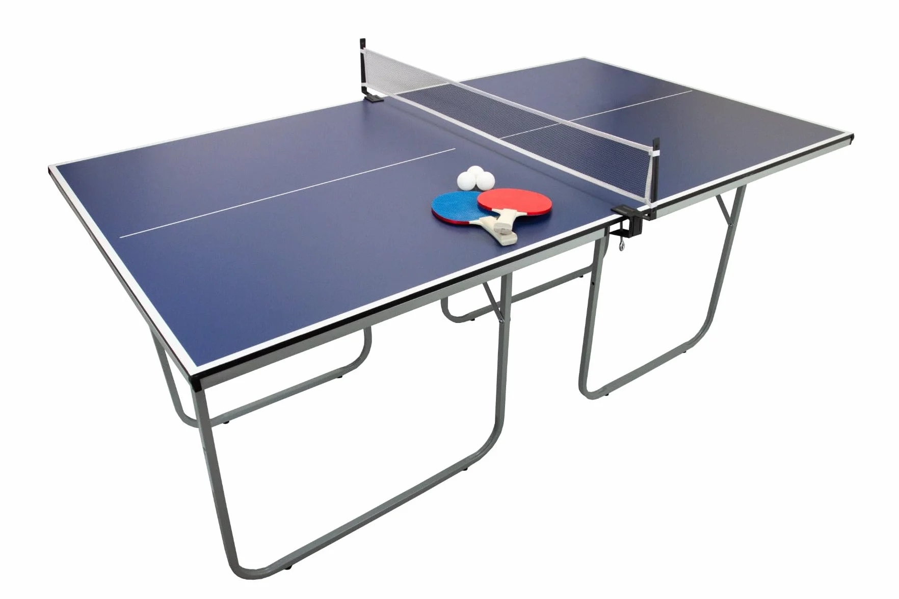 Mesa de Ping Pong Plegable 76.5x102.5x181cm Hierro MDF con Red Paletas Pelotas