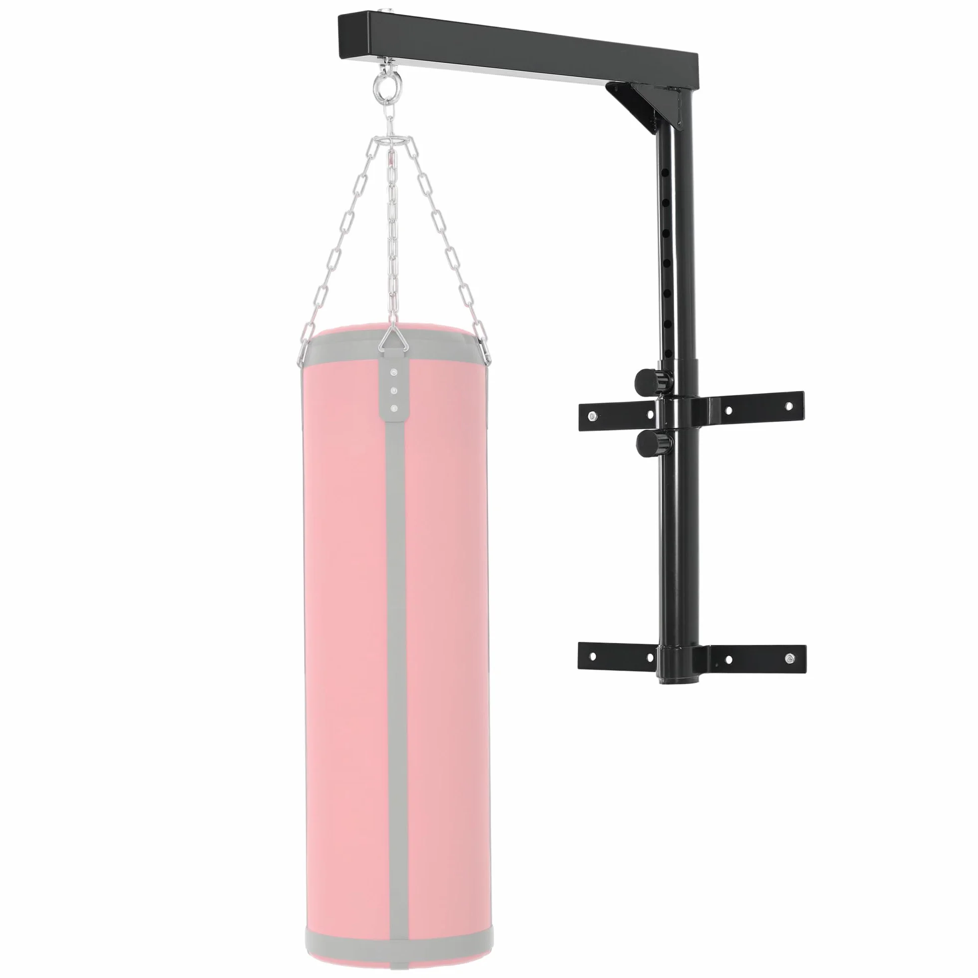 HOMCOM Soporte de Pared para Saco de Boxeo Altura Ajustable 60-88 cm Carga Máx. 100 kg Negro