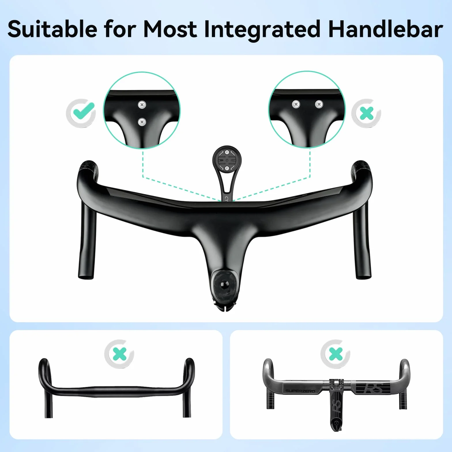 CYCPLUS Soporte frontal para bicicleta Z3, soporte de bicicleta compatible con Garmin/Igpsport/Xoss Cycling Computer