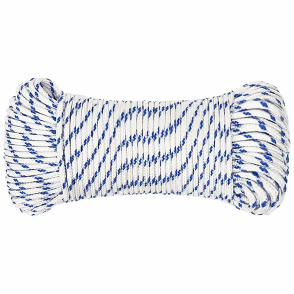 Cuerda de polipropileno blanca de 3 mm, 500 m, para velero, yate, amarre, resistente a la abrasión, resistente a la intemperie, para camping al aire libre