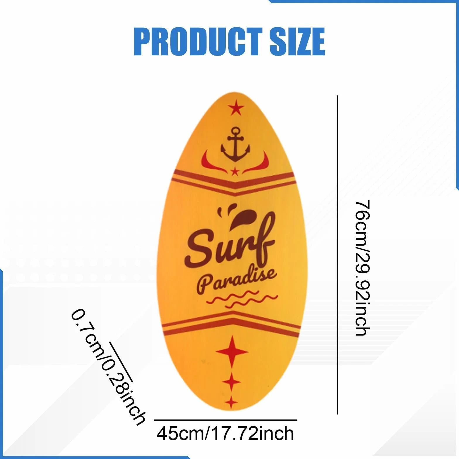 Oshhni Tabla de Skimboard Pequeña, Tabla de Surf, Juego Acuático, Portátil, Skimboard de Madera, Arena de Playa para Principiantes y Niños