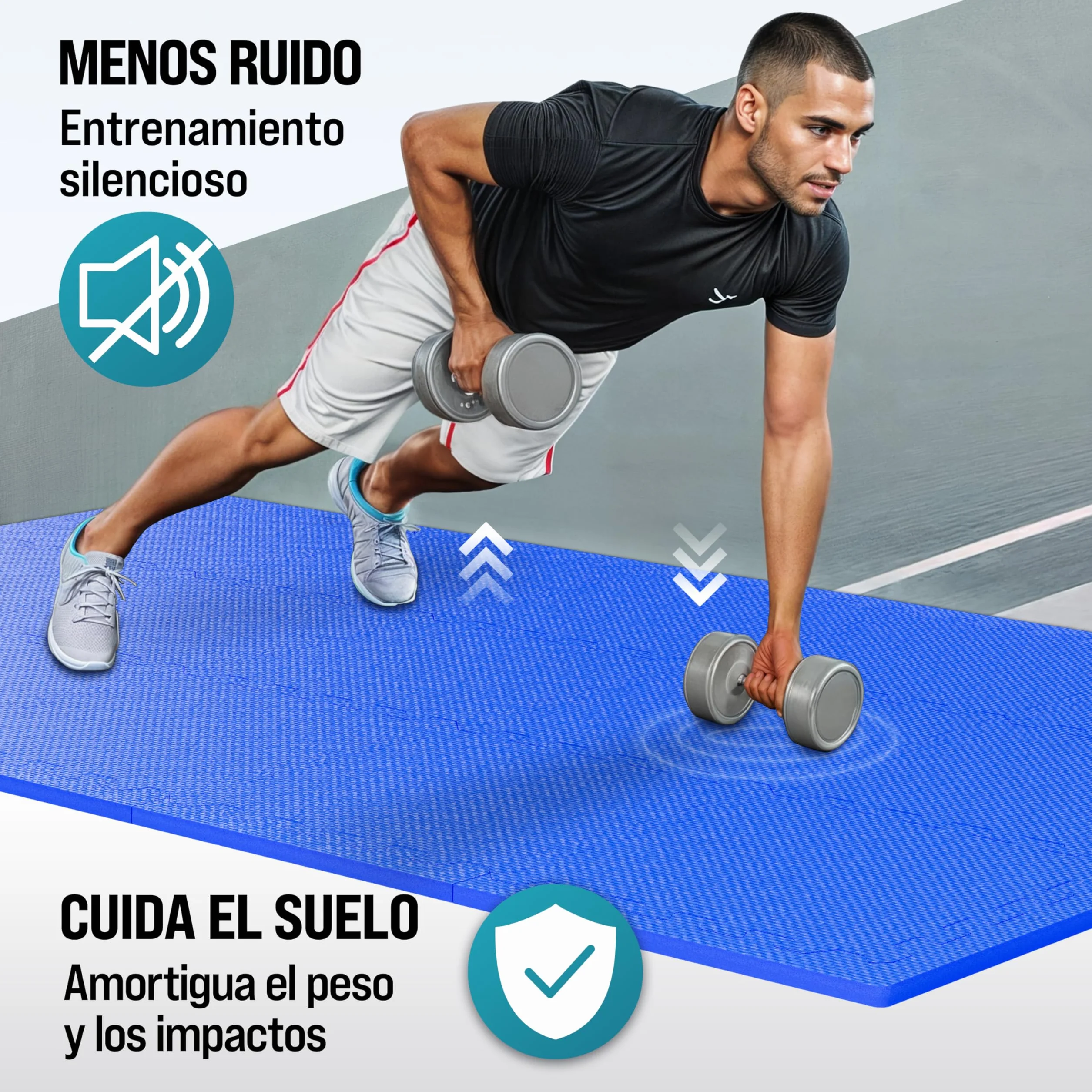 MONZANA® Esterillas Fitness Puzzle Goma EVA 45x45cm 3,24m² Azul