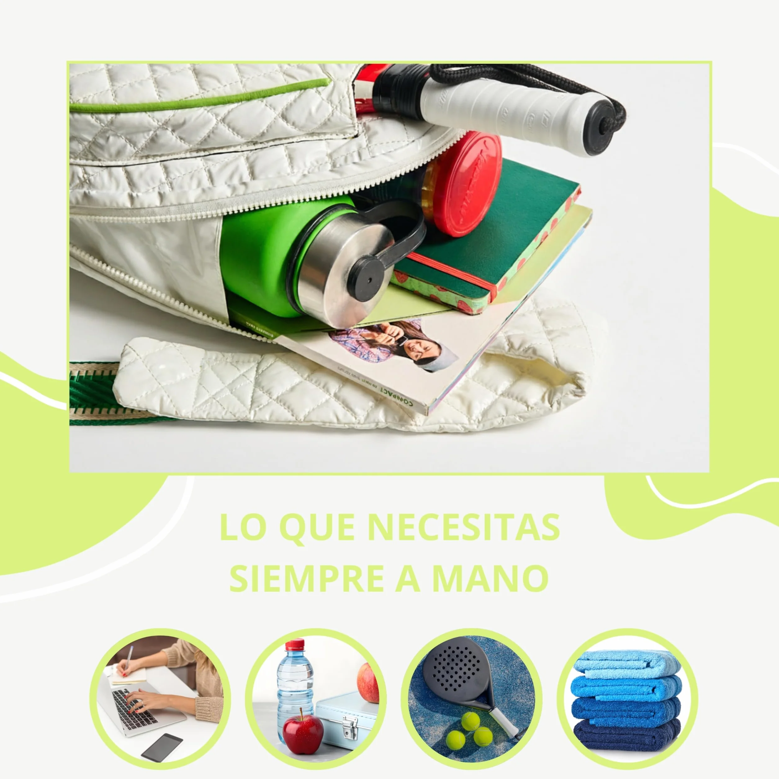 Genérico Paletero de Pádel Mujer Nabi – Bolsa de Pádel con Dos Compartimentos. Mochila Disponible en Blanco y Azul Cobalto, Diseño Elegante y Funcional