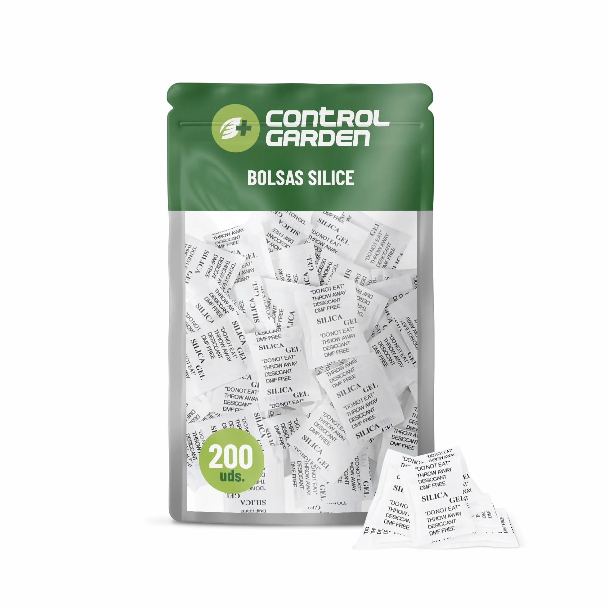 CONTROL GARDEN 200 Bolsas Antihumedad Gel de Silice 1gr Desecante No Tóxico