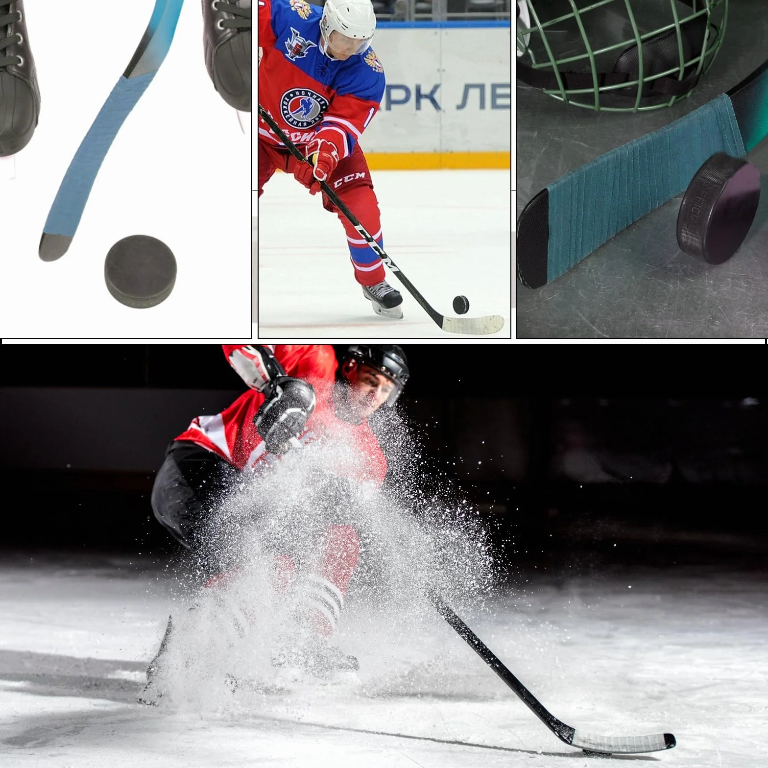 SWAWIS 2 Rollos Cinta de Hockey, 2.5cm*25m Cinta de Tela para Hockey Negro & Verde/Azul & Blanco, Cinta de Agarre de Hockey para Hockey Agarre de Bádminton