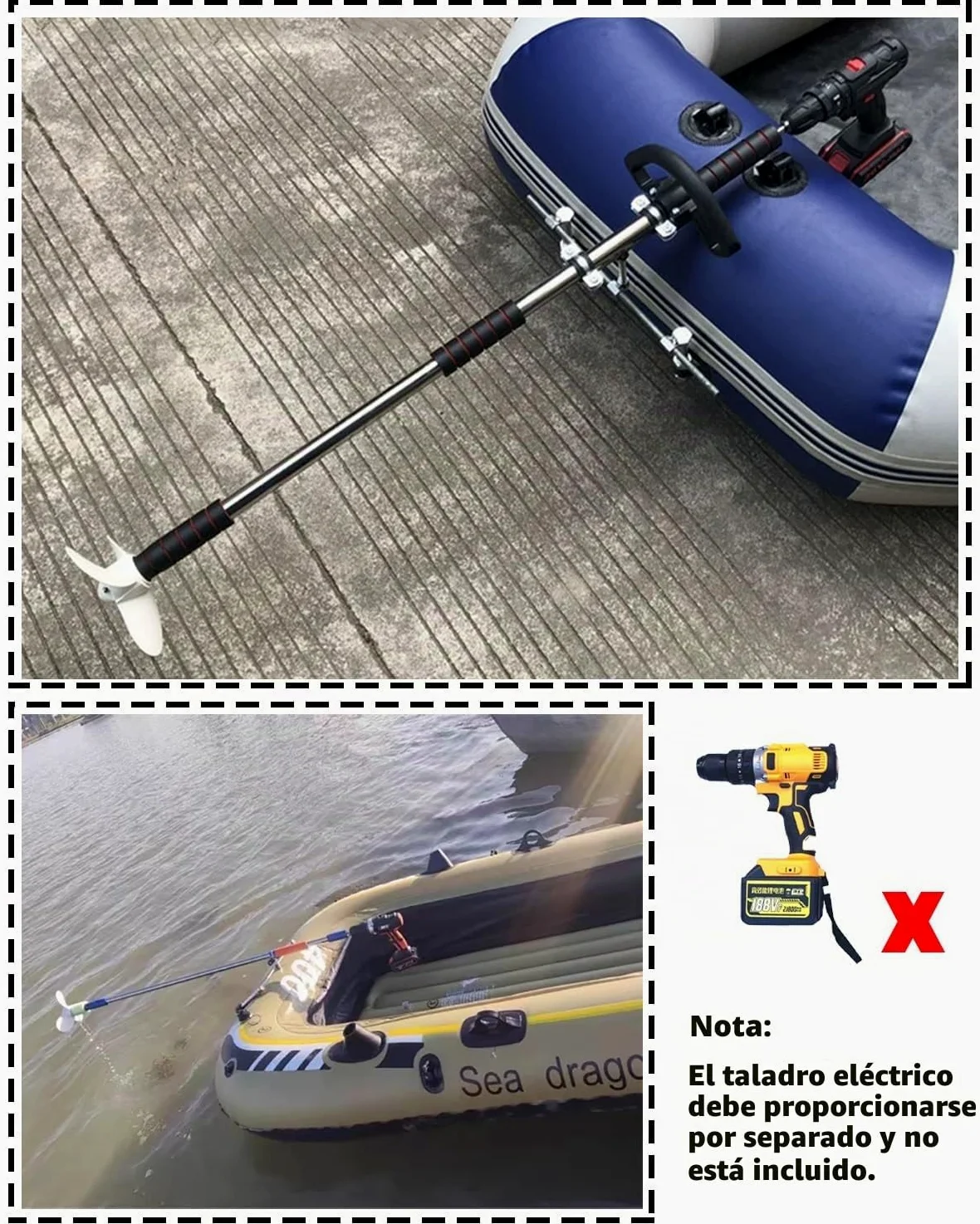 Motor Fueraborda Batería para Motor Eléctrico de Arrastre para Barco de Pesca, Motor Eléctrico Fueraborda para Tabla de Paddle Surf, Motor de Kayak Portátil(With Bracket,L-125cm(49 1/4"))