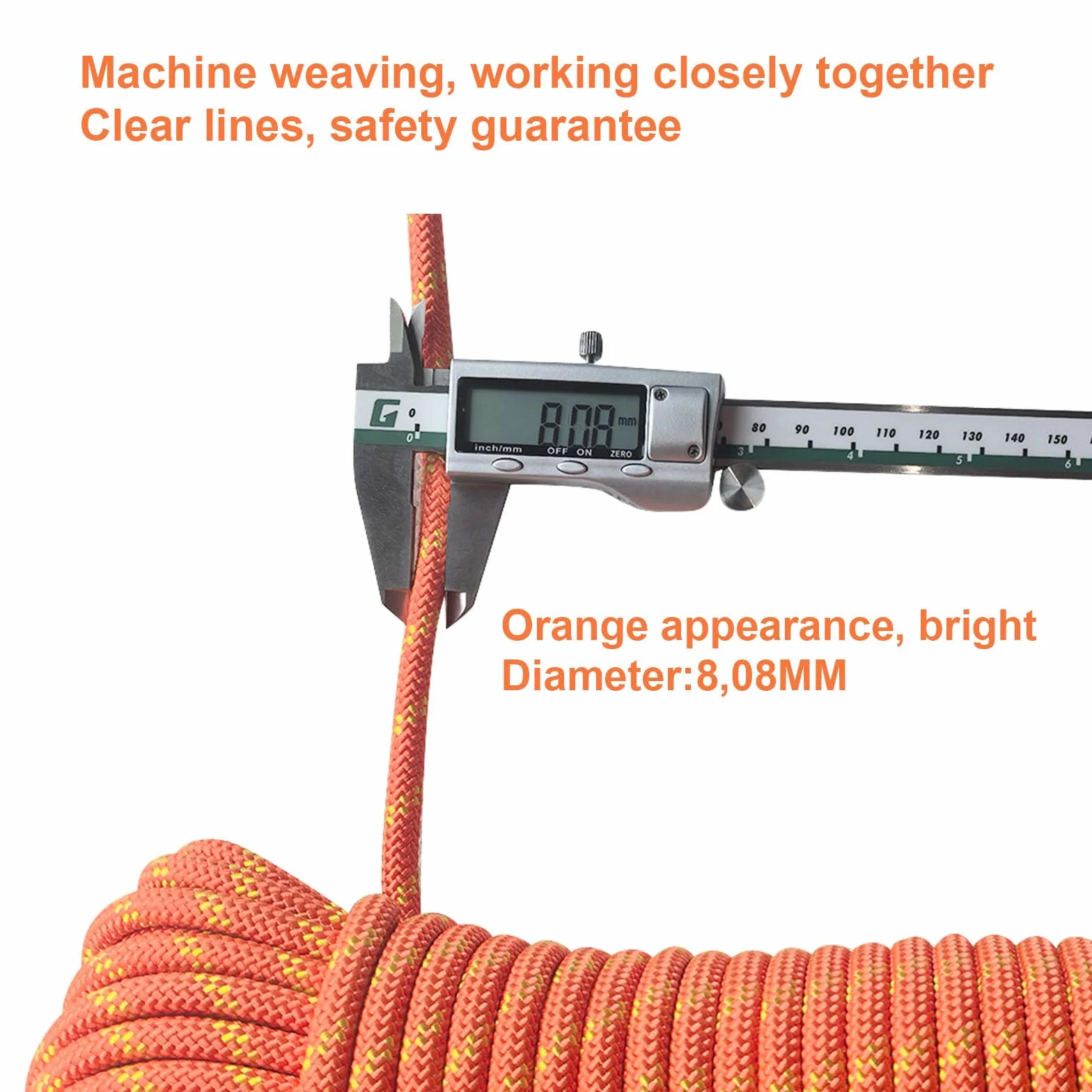 Cuerda de Escalada 8mm 25m Estática Naranja Alpina con Mosquetones