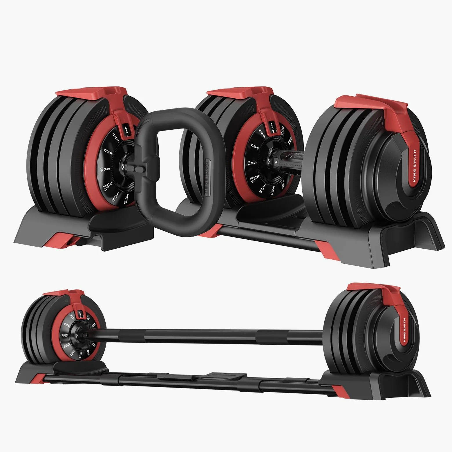Juego de Mancuernas Ajustables, 3 en 1 Peso de Mano para Mujeres y Hombres en Casa, Equipo de Entrenamiento de Fuerza, Levantamiento de Pesas, (Una Manutención y Otros Accesorios)