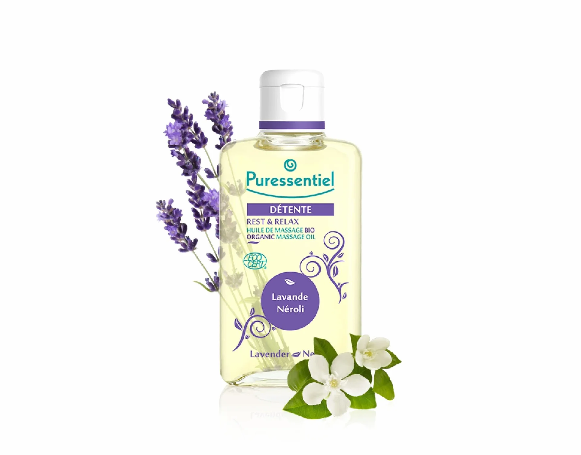 Puressentiel Sueño y Relax Aceite de Masaje con 6 Aceites Esenciales, Lavanda y Neroli, Bio, 100 ml