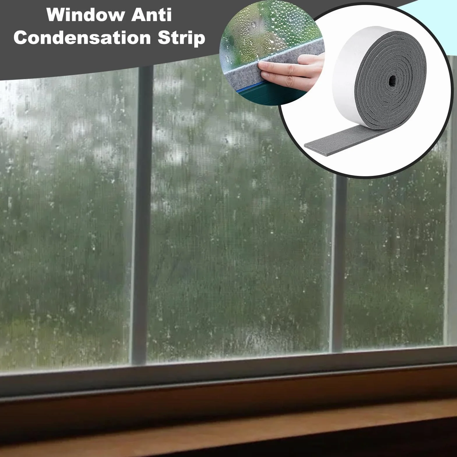 Tiras antihumedad para ventana Byeaon, absorbentes de condensación, reutilizables, 4 x 200 cm