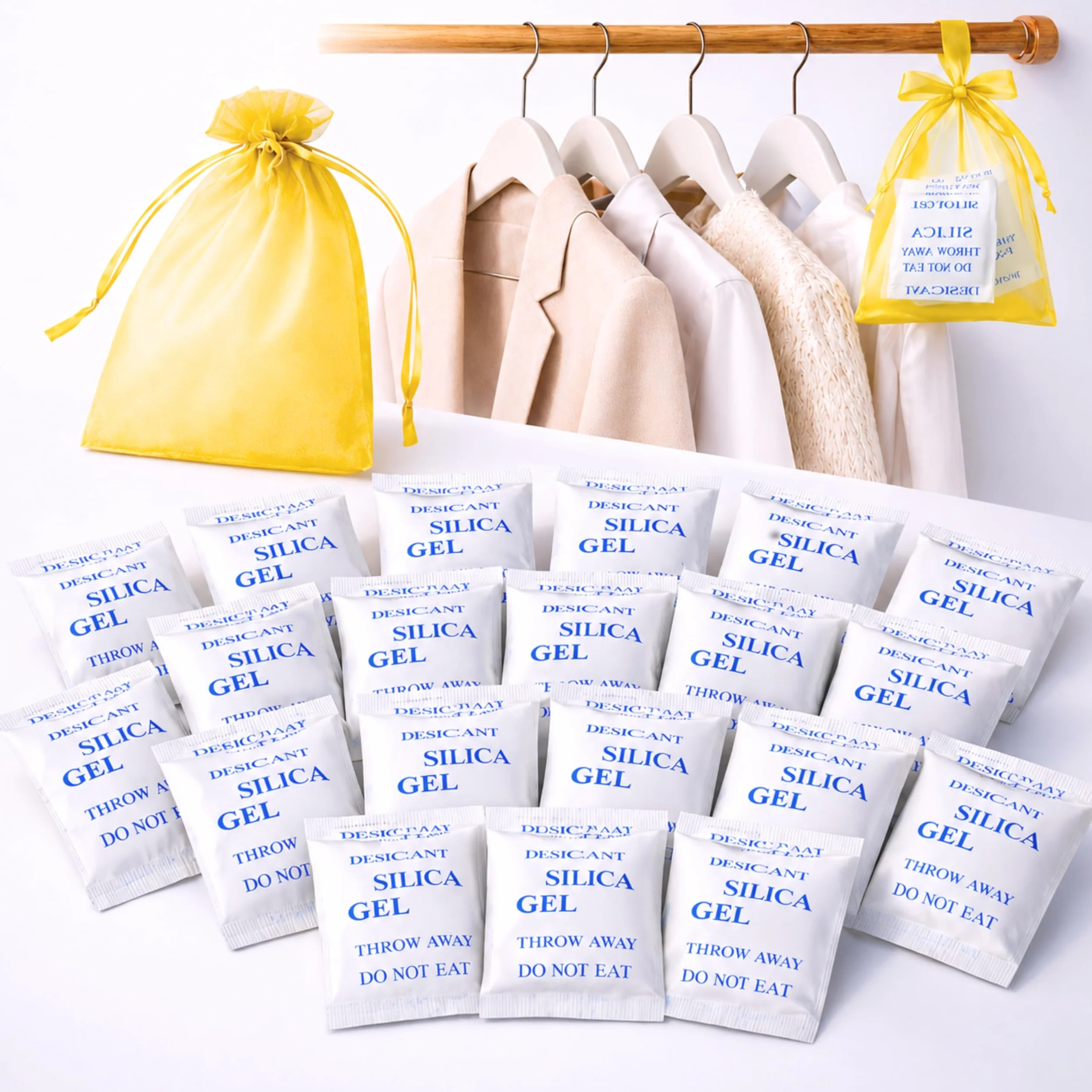 Bolsas Desecantes Antihumedad 35 PCS Activated Clay Gel de Sílice Absorbe Humedad Armarios Cajones