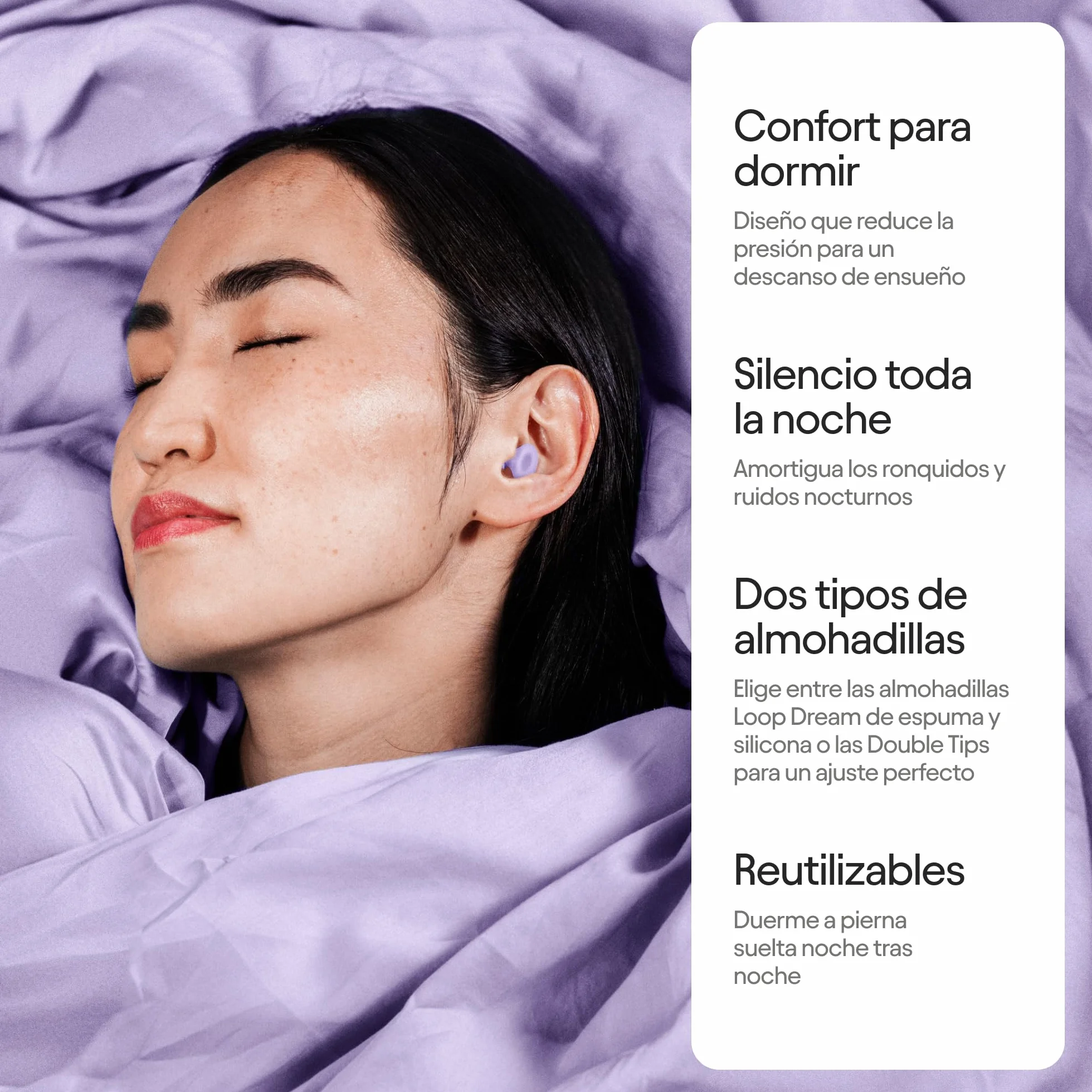 Loop Dream Tapones de silicona espuma viscoelástica para dormir Reducción de ruido 27 dB SNR
