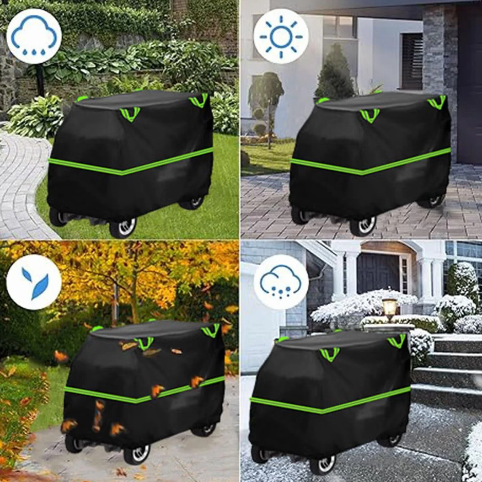 genérico funda patinete electrico compatible con Shoprider Sunrunner 3,material 210D,a prueba de polvo y sol,impermeable,con bolsa de almacenamiento（Black Green）