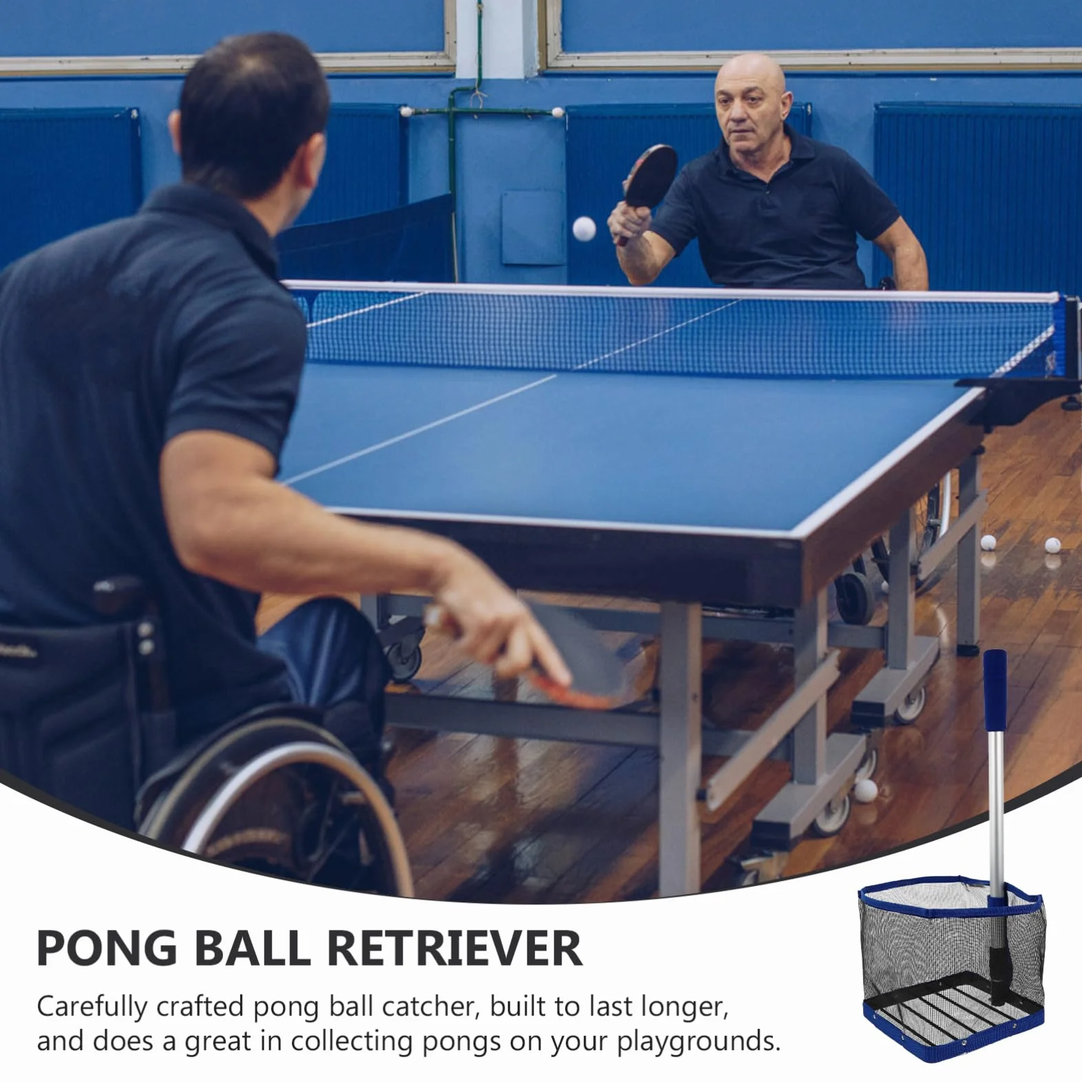 Toddmomy Recogedor De Bolas Recogedor De Bolas Telescopio Portátil Nailon Tenis De Mesa Retriever Profesional Colector De Bolas De -Pong -Pong Colector Neto Recogedor De Tenis De