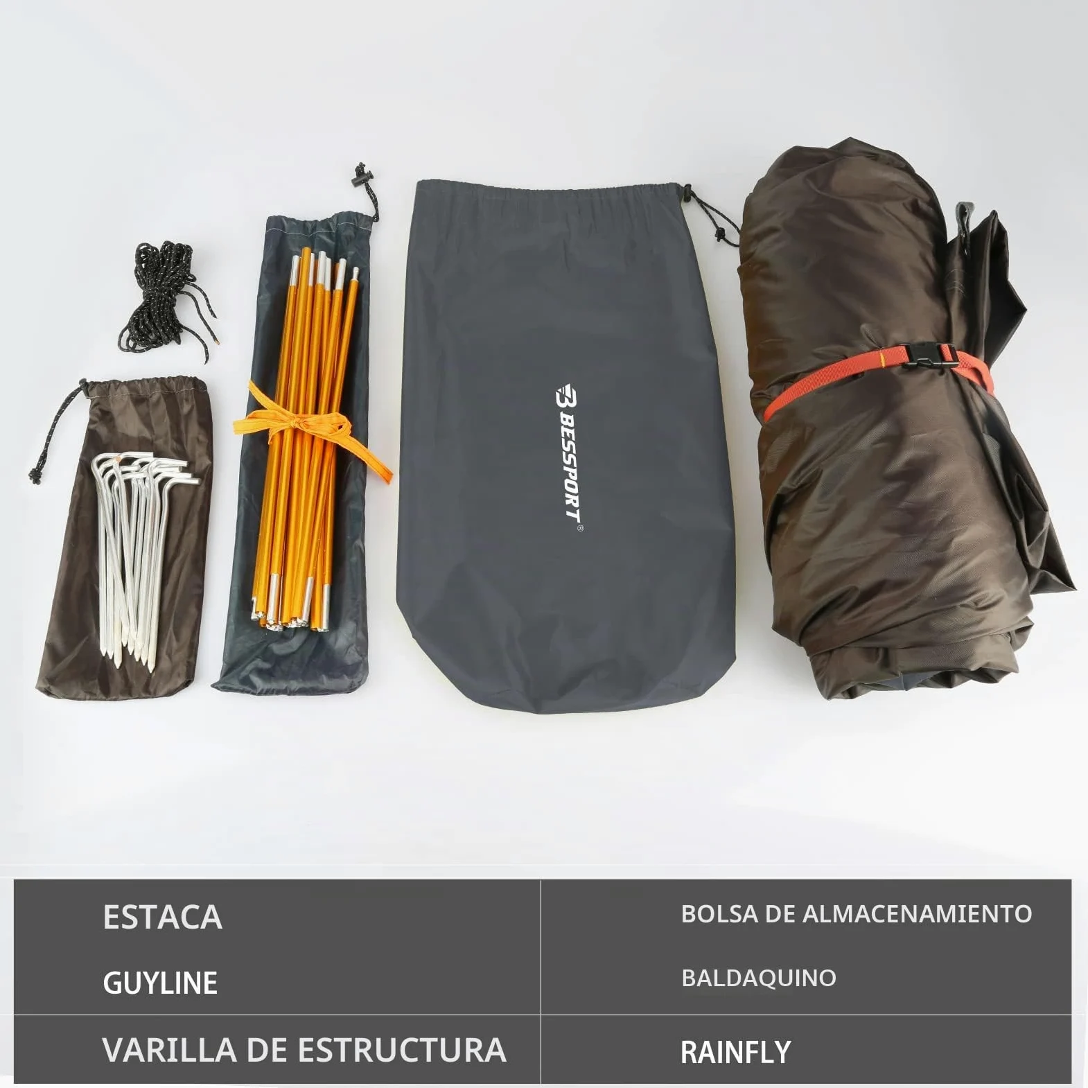 Bessport 2-3 Persona Tienda de Campaña con Dos Puertas A Prueba de Resistente al Agua y al Viento para Viajes, Camping, Senderismo