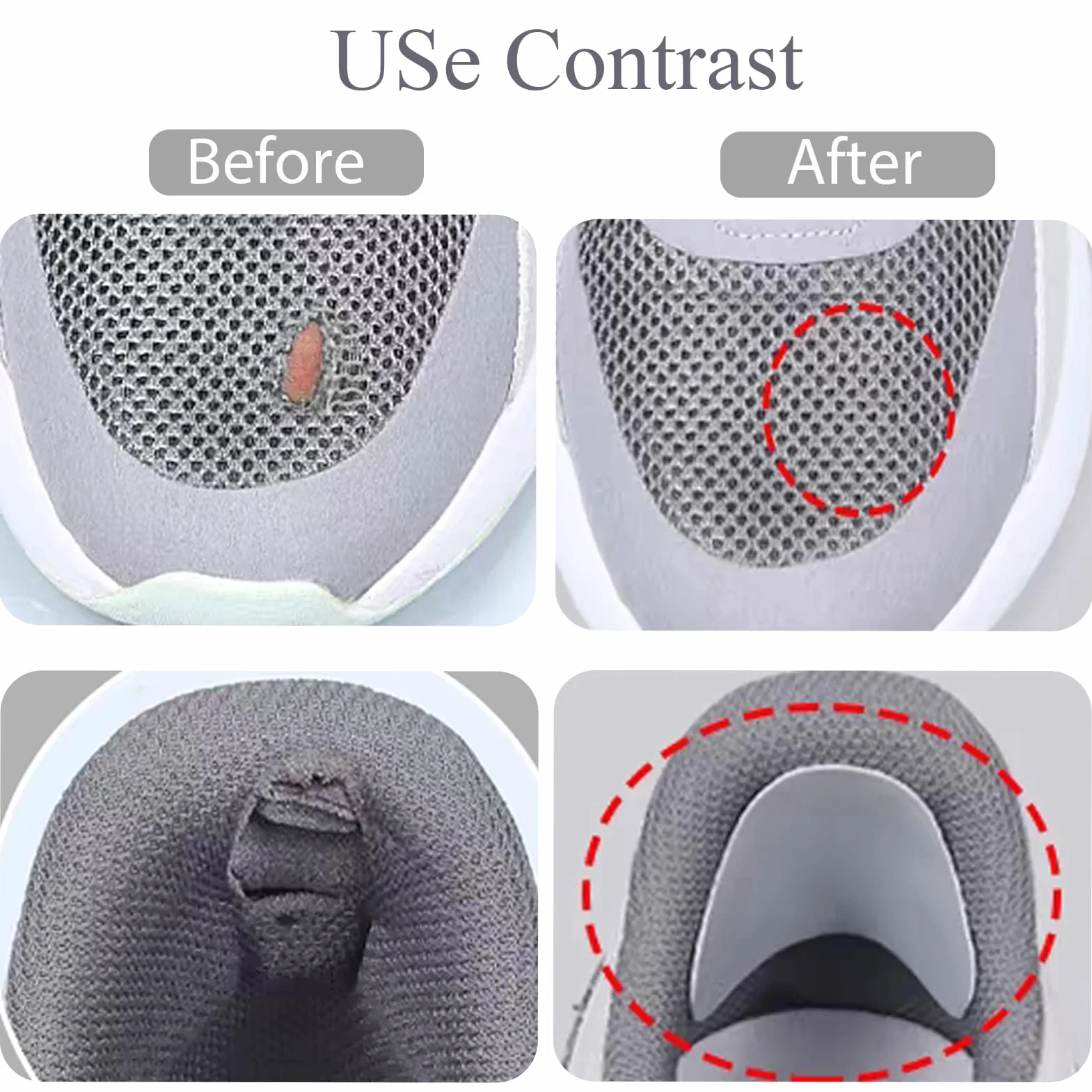 Parches de Reparación de Orificio de Talón, Almohadillas Microfibra para Zapatos, Talonera Adhesiva Antirrozaduras, Kit Protección Interior Zapatillas