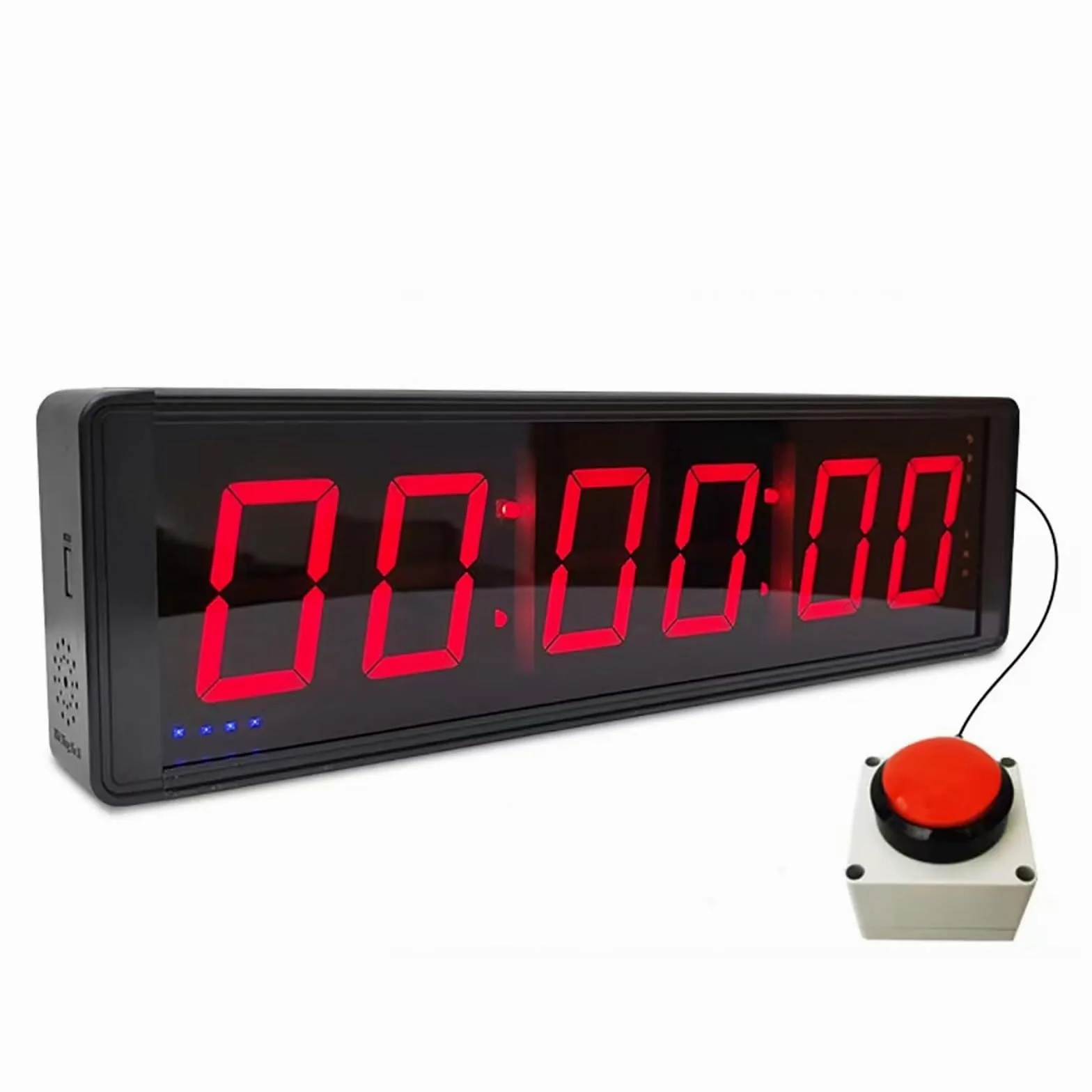 Temporizador de competición de 6 dígitos con botón de cronómetro, temporizador de intervalos de entrenamiento físico, reloj de pared digital LED, ideal for gimnasio, carreras de velocidad ( Size : 5In