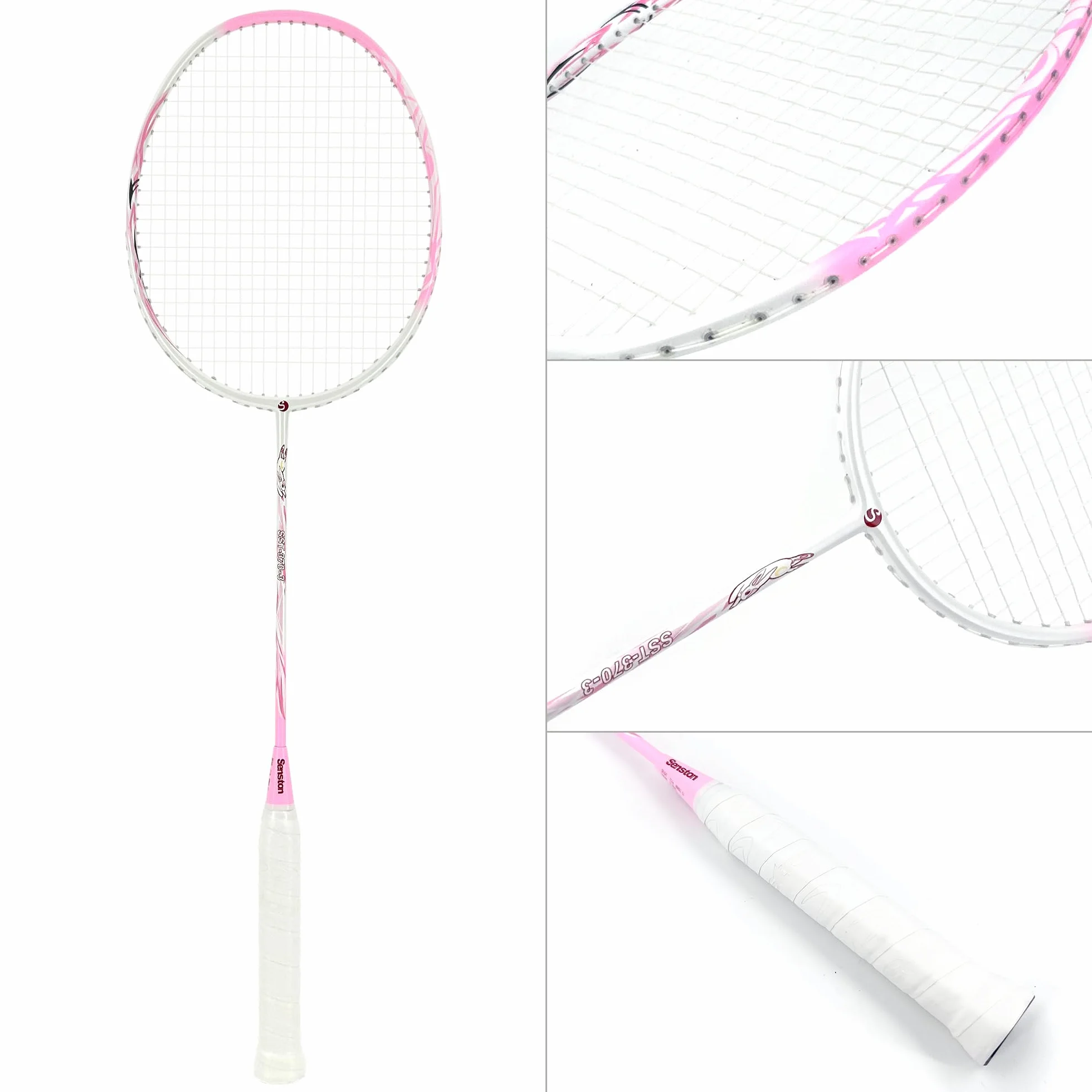Senston Raqueta de bádminton Ligera 100% Carbono con Agarre y Bolsa