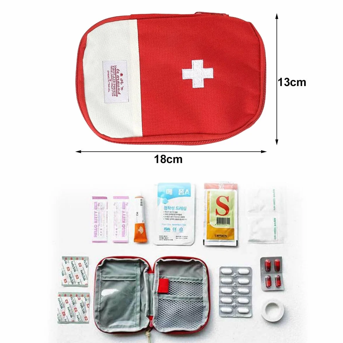 Bolsa de Primeros Auxilios Portátil Vacía Rojo