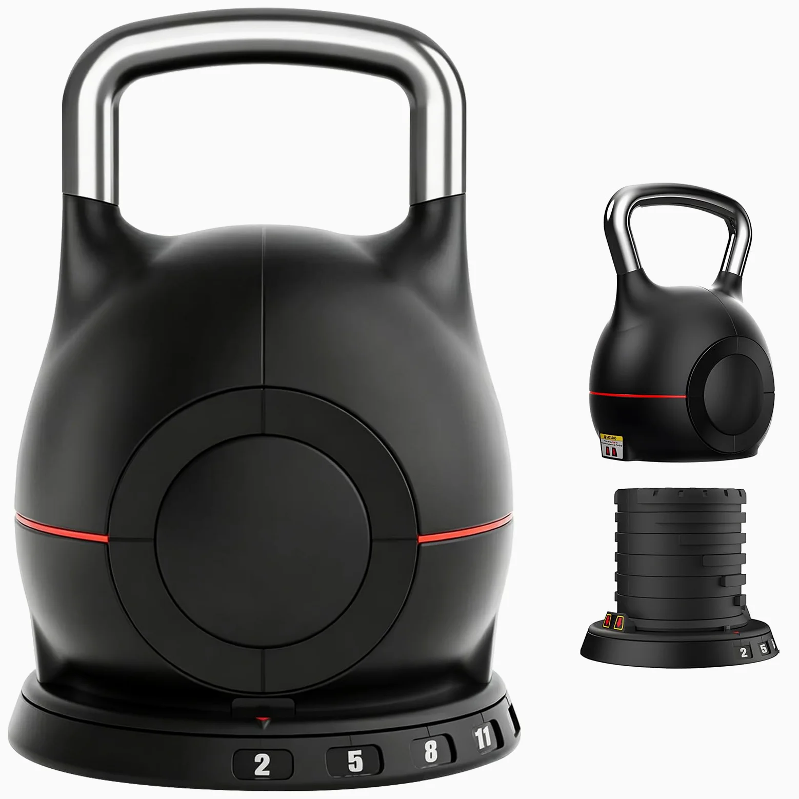 Pesa rusa ajustable, 7 en 1 de 2 a 20 kg, mango de aluminio sólido, ajuste rápido de peso para gimnasio en casa, adecuado para entrenamiento de fuerza de personas en todas las etapas.