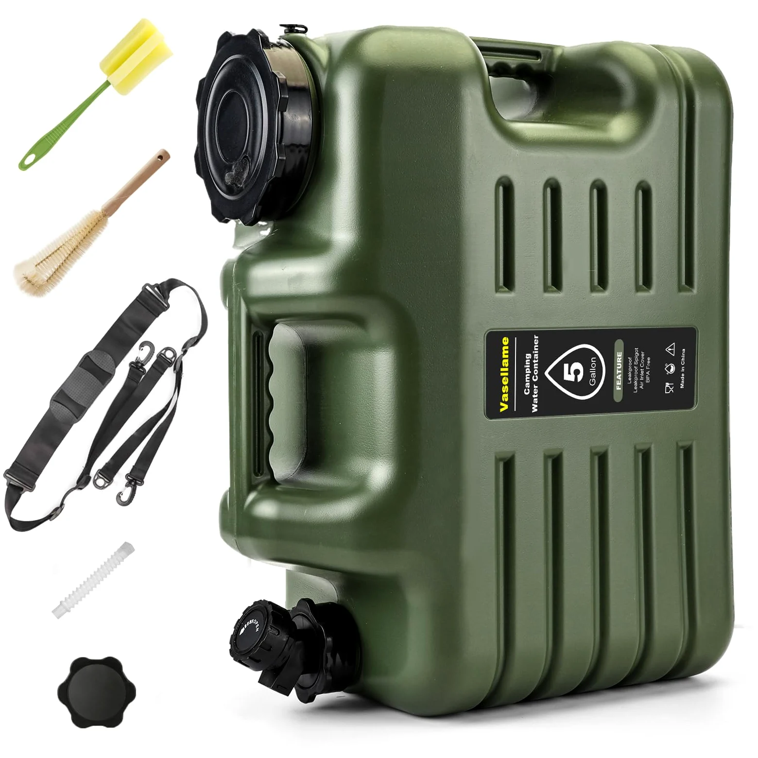 Jarra de agua de 5 galones con espiga, contenedores de agua portátiles, artículos esenciales para camping, tanque de agua portátil, contenedores de almacenamiento de agua para acampar al