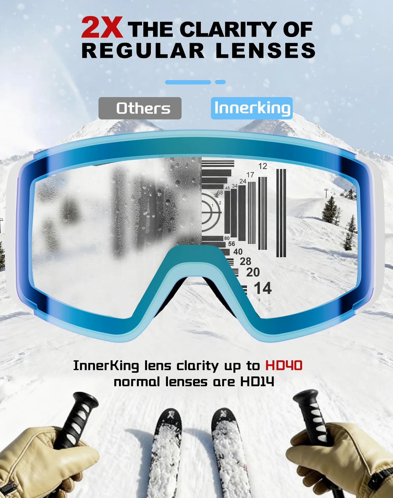 WUVB6015 - Gafas de esquí aprobadas por SGS, para nieve, snowboard, invierno, antiniebla, para adultos, jóvenes, hombres y mujeres