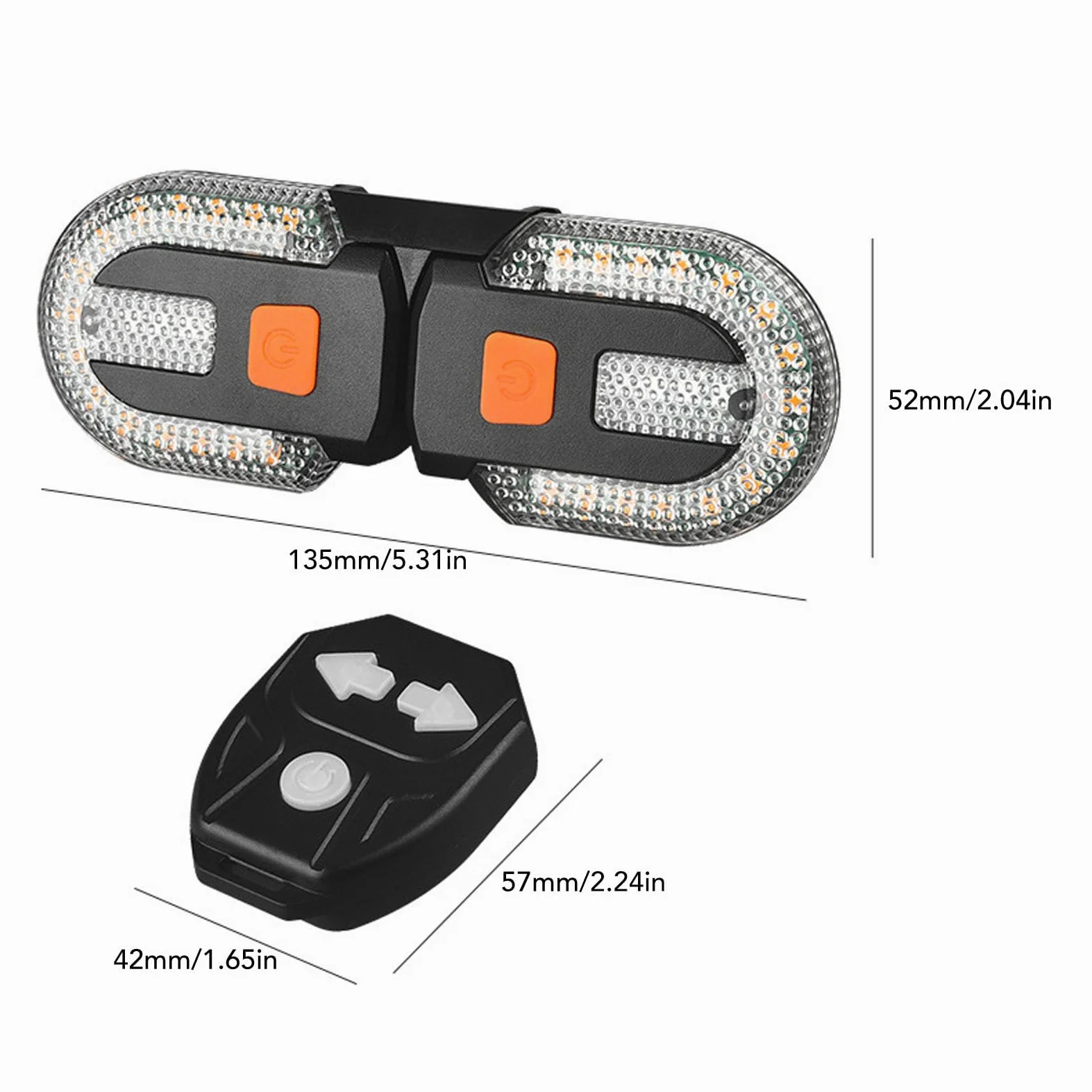 Dilwe Luz Trasera para Bicicleta, Luces Intermitentes Recargables de 600 MAh con Control Remoto para Bicicleta de Montaña, Carretera, Scooter, Conducción Nocturna