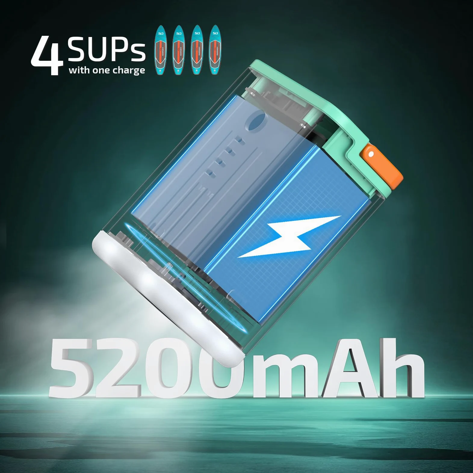 Swonder Seafalcon Bomba de tabla de remo, bomba de aire eléctrica recargable 3 en 1 con batería extraíble, bomba portátil para tabla de remo, kayak, inflables, barcos