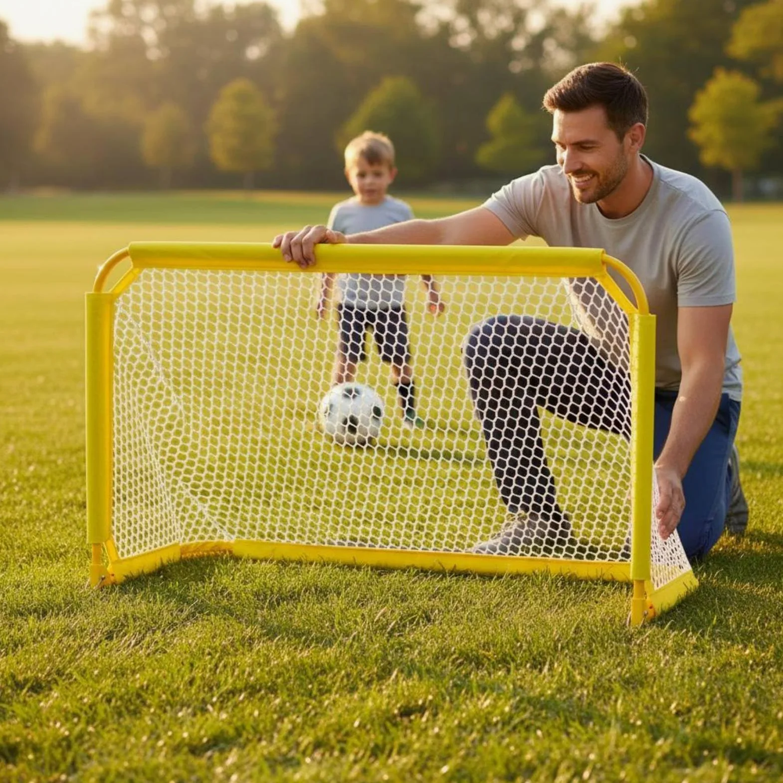 Portería de Fútbol Infantil Meta para Niños Arco Plegable Red Portátil con Malla sin Nudos de Oxford Esquinas Redondeadas Estabilidad Fácil de