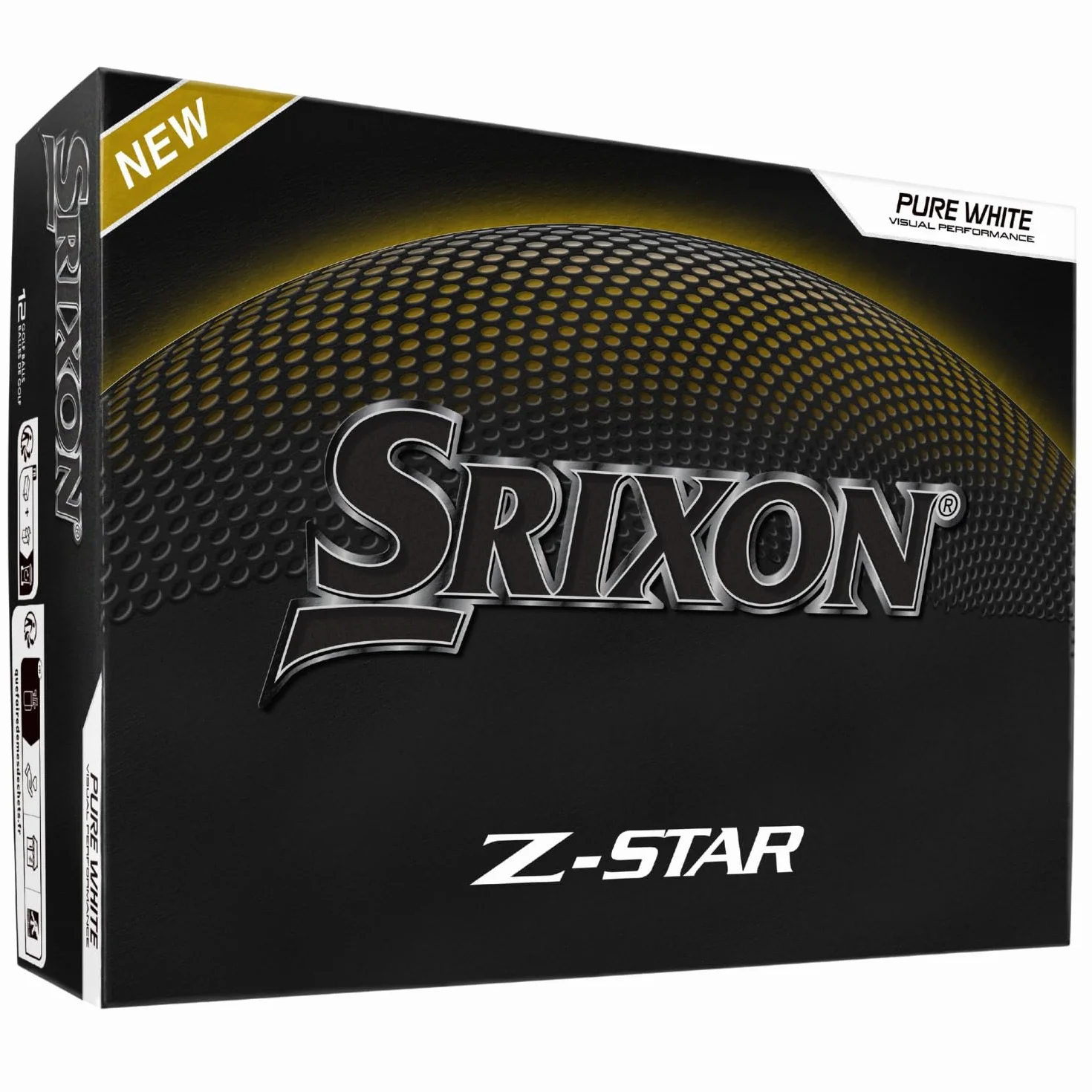 Srixon Z-Star 8&9 Pelota de Golf Alto Rendimiento Distancia Giro Núcleo FastLayer DG Core 2.0 Spin Skin+ Blanco Amarillo